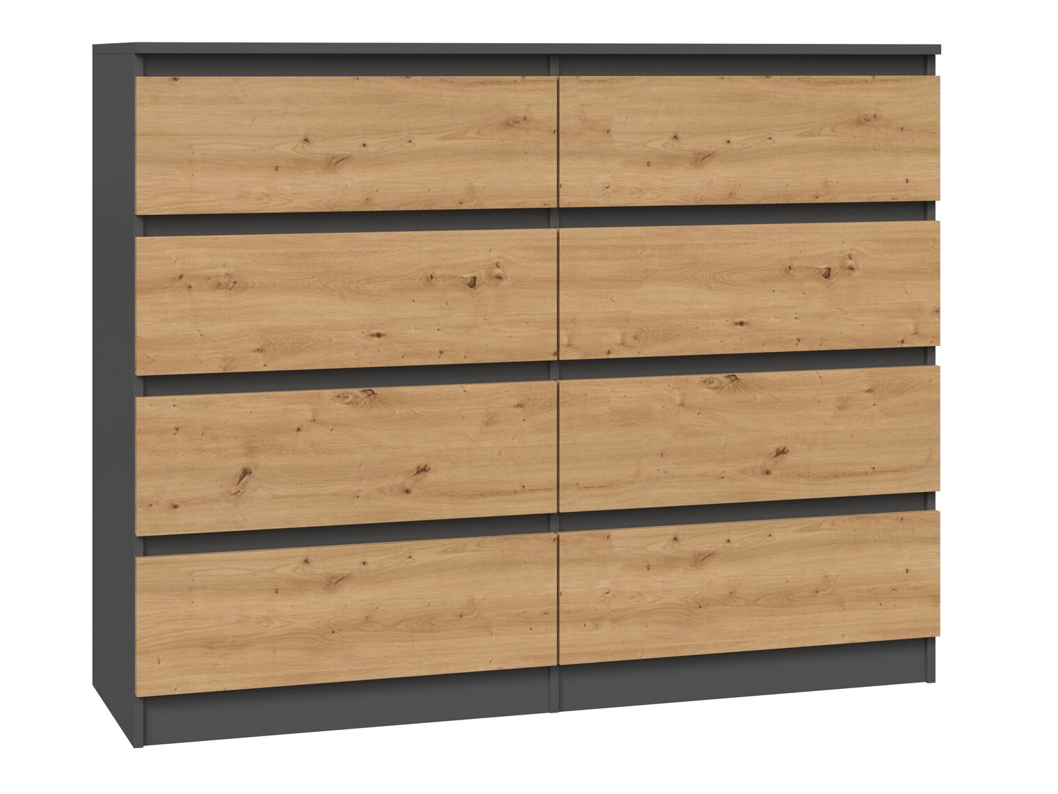 Chest of drawers Elbvelu 101 (Anthracite + Artisan oak)