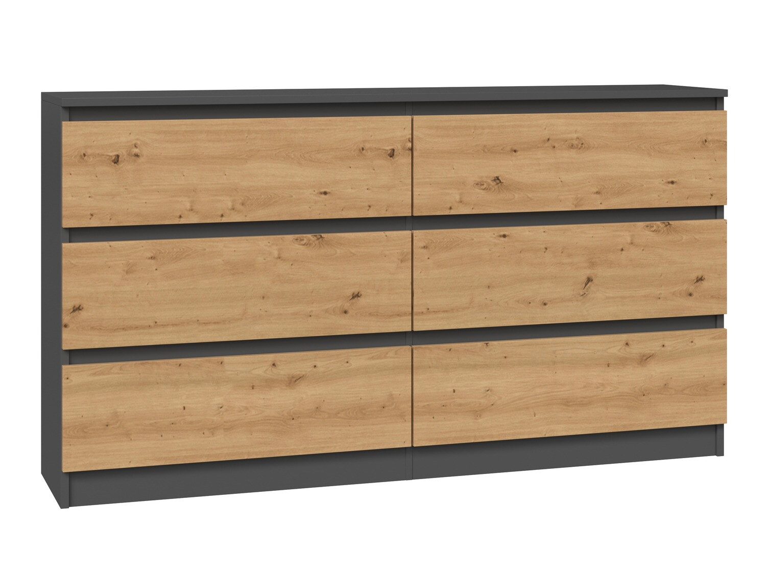 Chest of drawers Elbvelu 102 (Anthracite + Artisan oak)