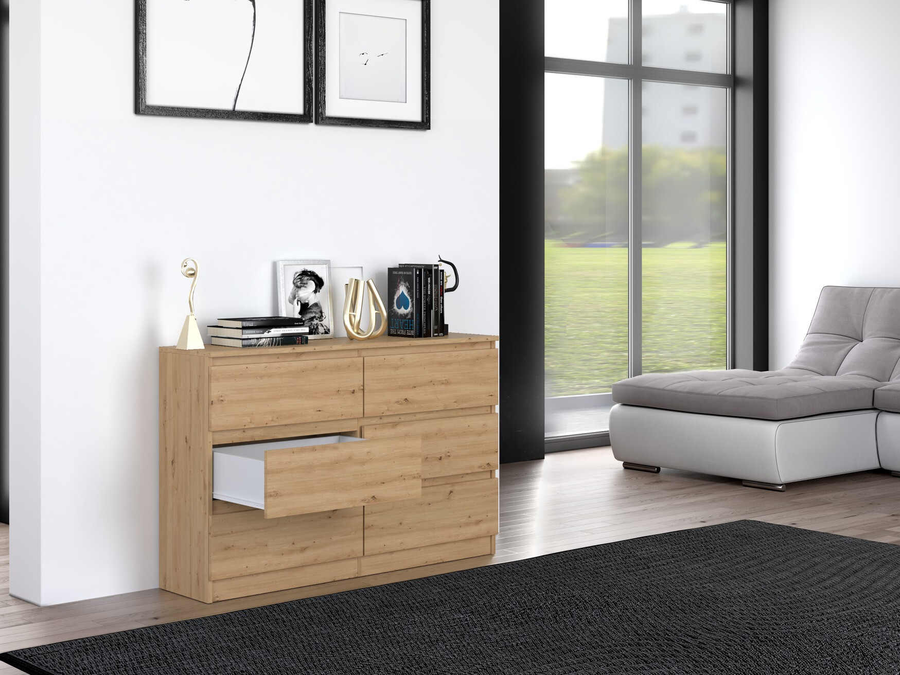 Chest of drawers Elbvelu 103 (Artisan oak)