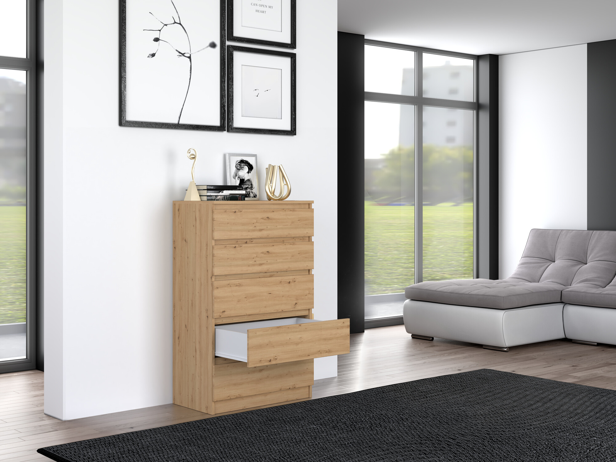 Chest of drawers Elbvelu 104 (Artisan oak)