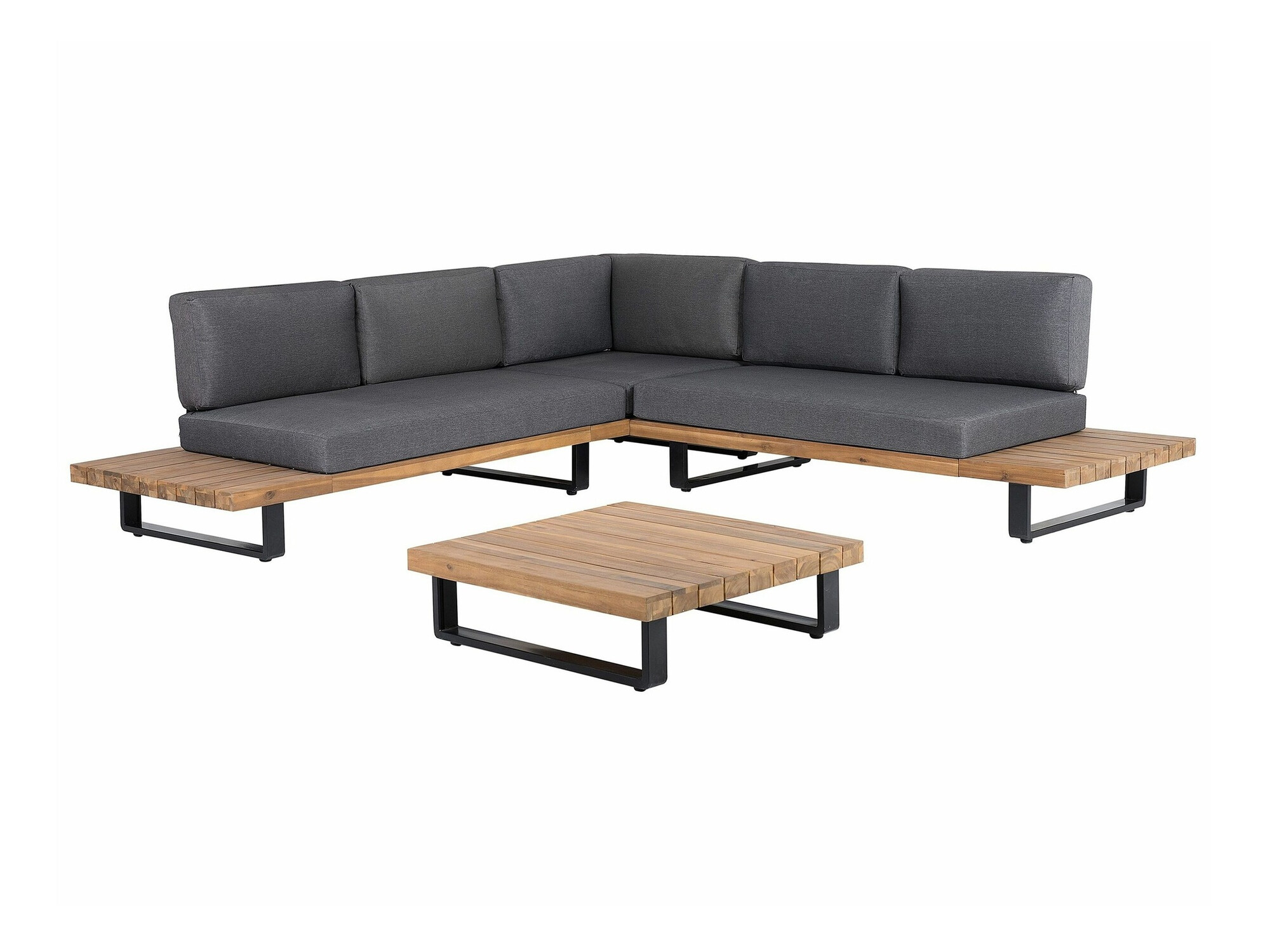 Σετ επίπλων εξωτερικού χώρου Berwyn 1987 (Γκρι + Ανοιχτό χρώμα ξύλου)