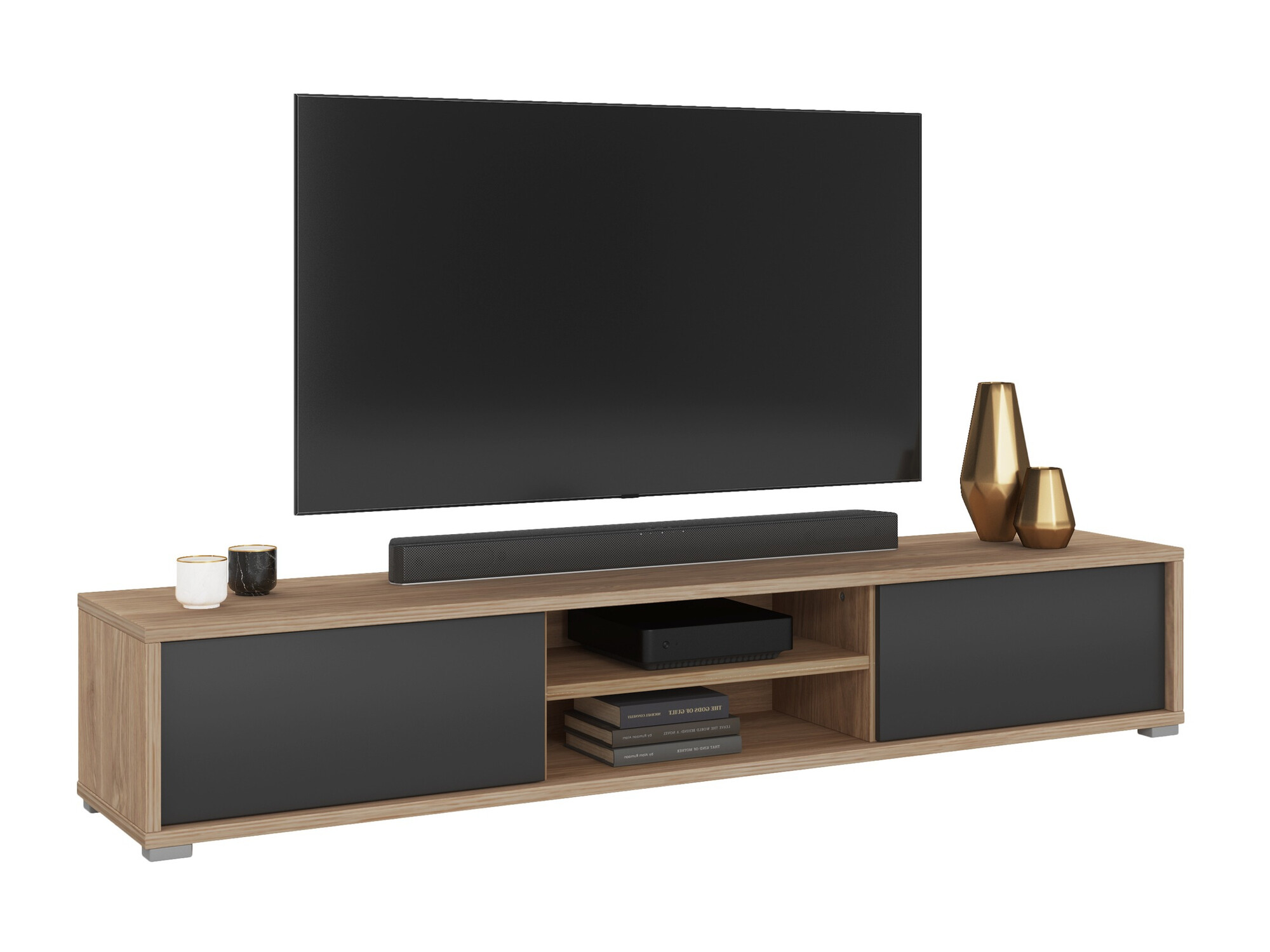 Έπιπλο τηλεόρασης Austin 326 (Δρυς + Ανθρακί)