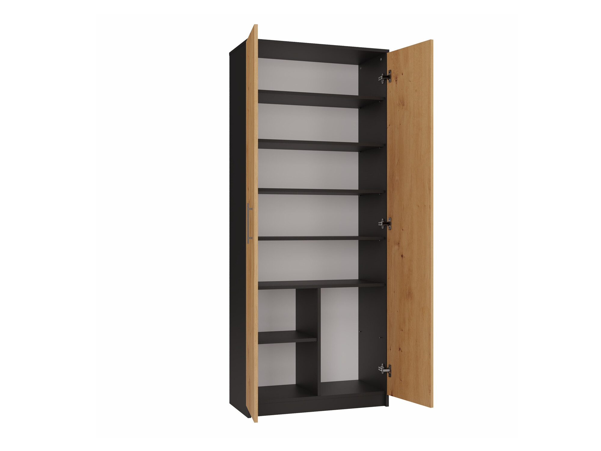 Bookcase Mandeville 196 (Anthracite + Artisan oak)