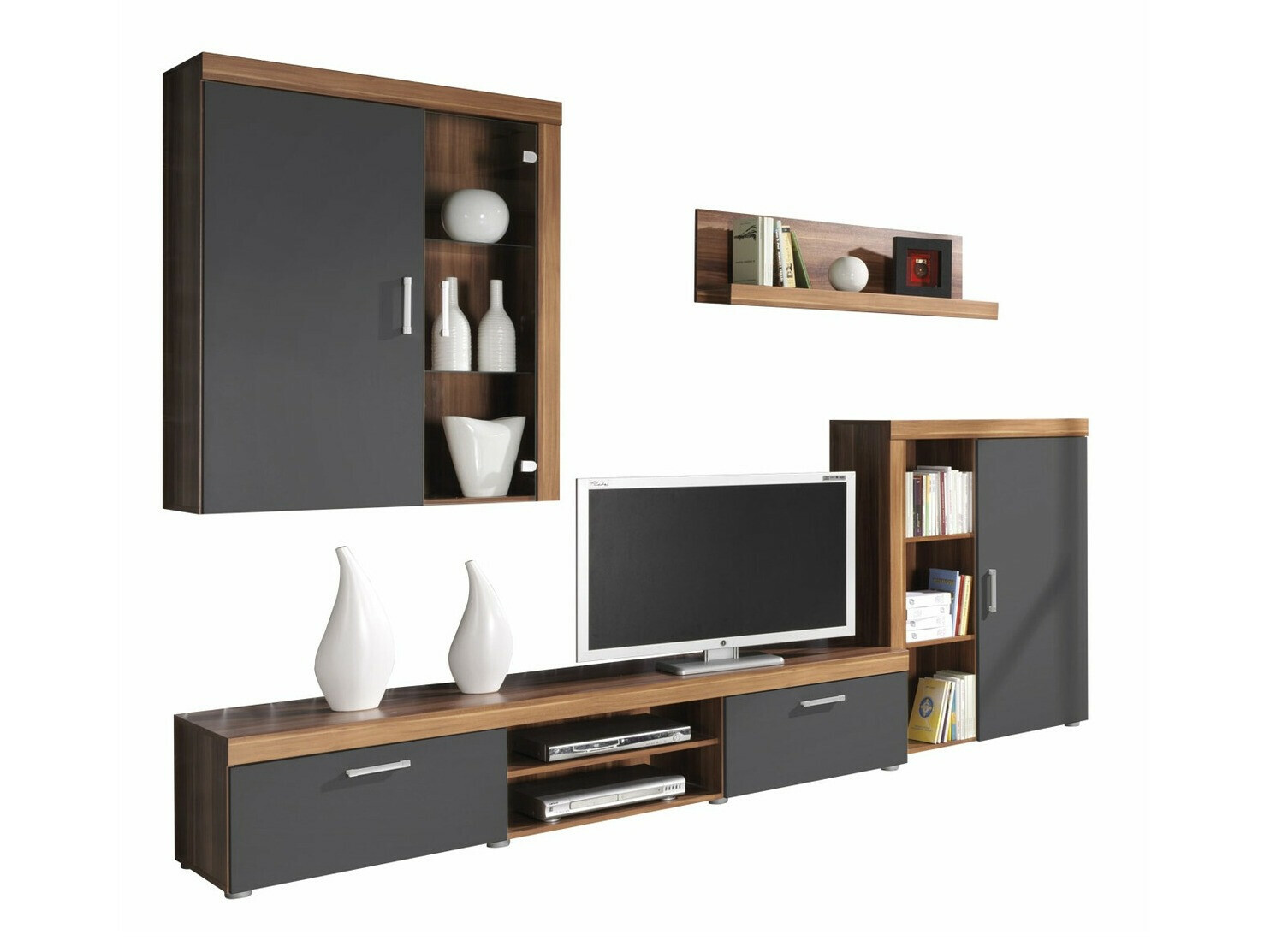 Σετ επίπλων σαλονιού Cormiru 110 (Δαμασκηνί + γραφίτης)