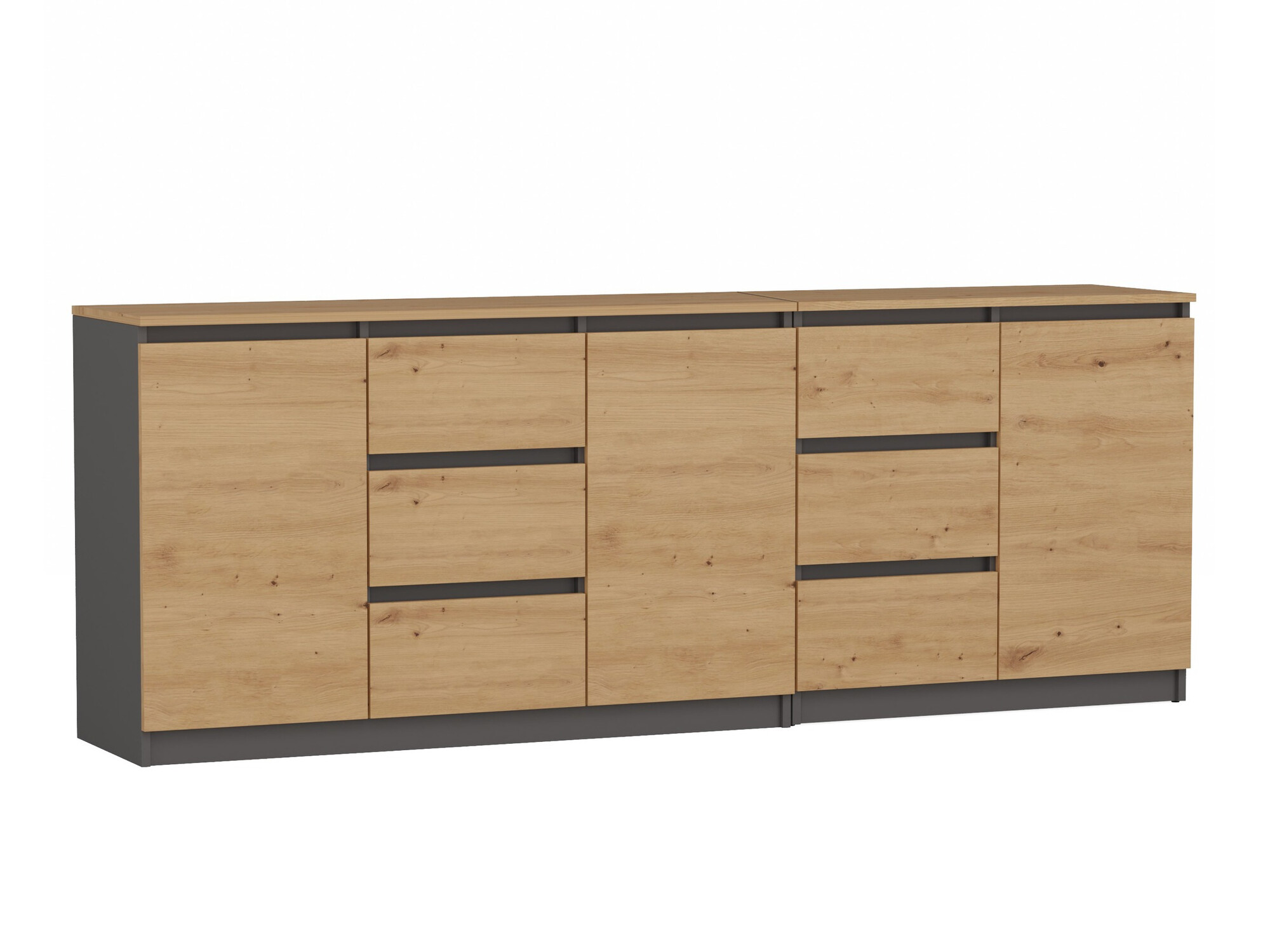 Chest of drawers Elbvelu 109 (Anthracite + Artisan oak)