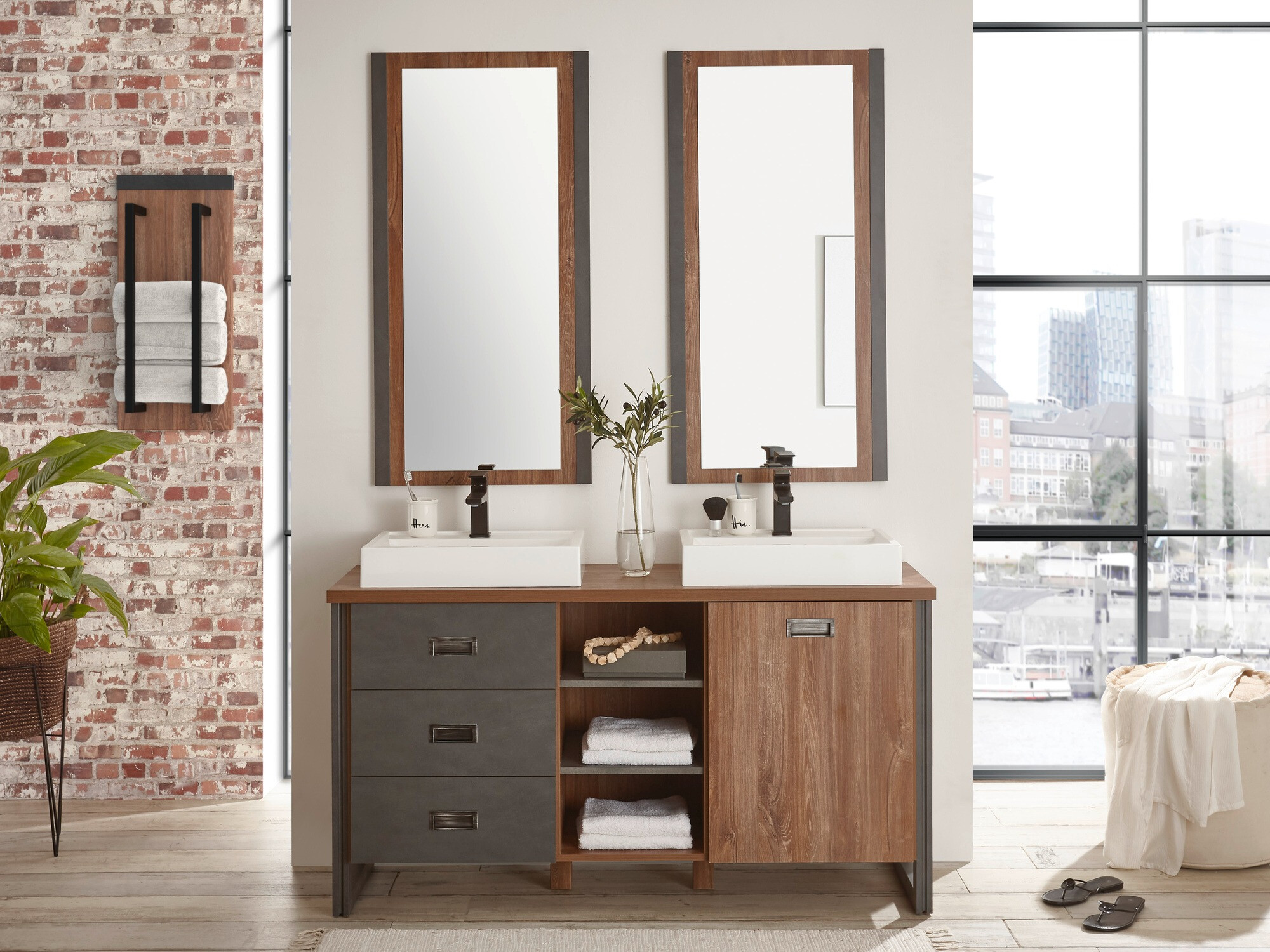 Όρθιο ντουλάπι νιπτήρα μπάνιου Virmeli 141