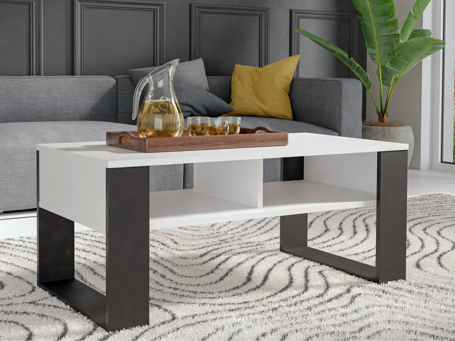 Τραπεζάκι σαλονιού Mandeville 209 (Άσπρο + Μαύρο)