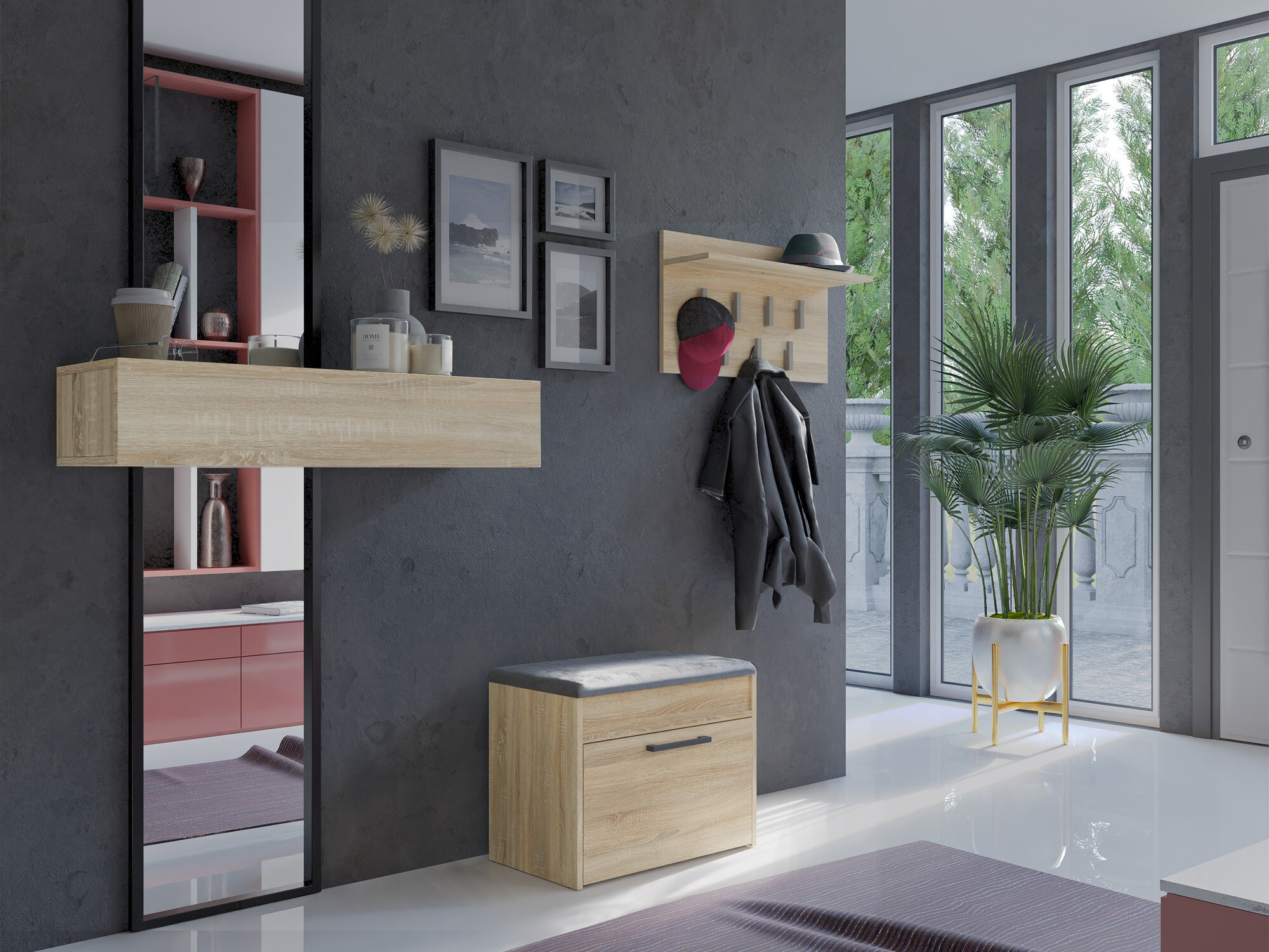 Shoe cabinet Mandeville 219 (Sonoma oak)