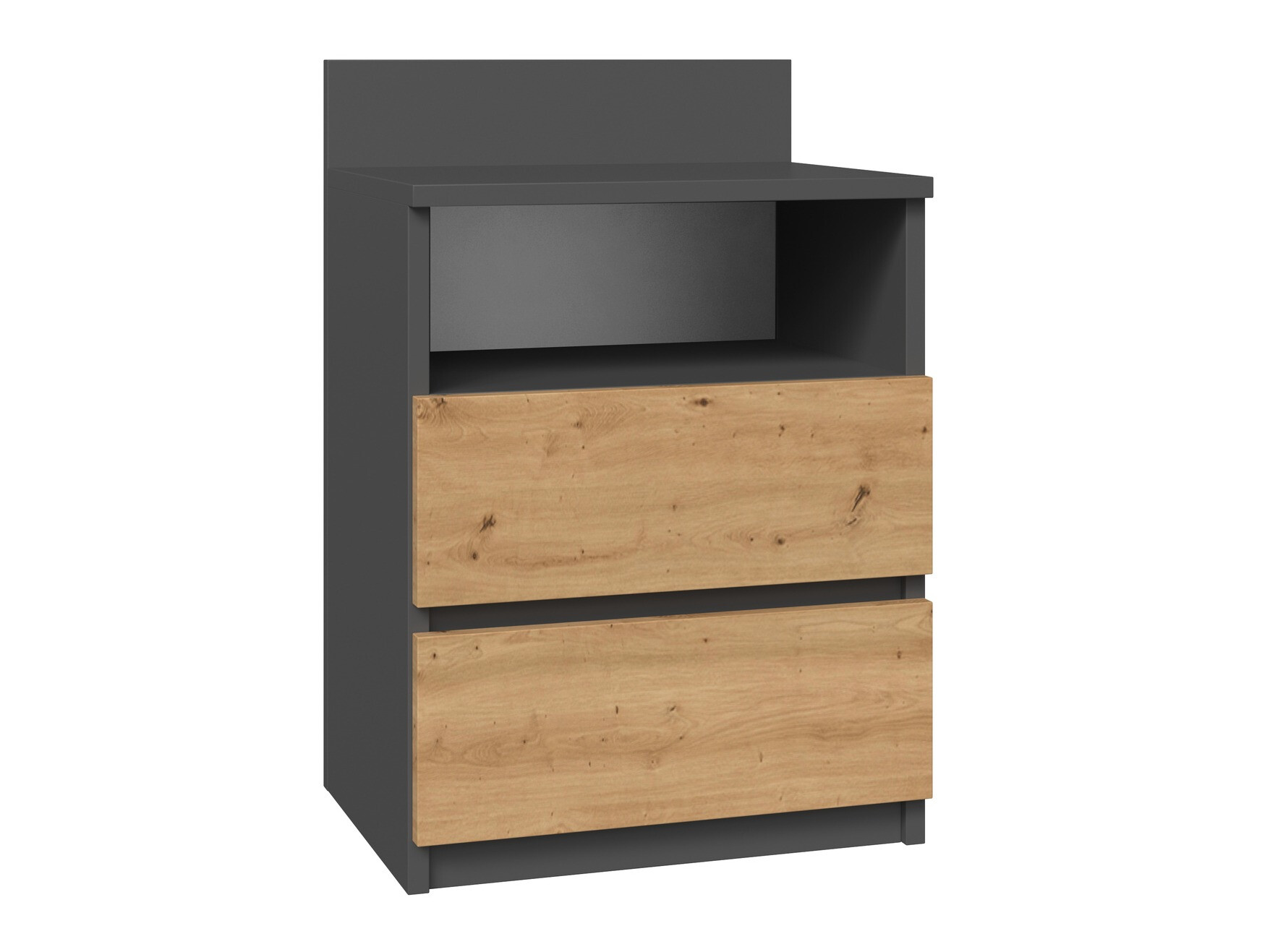 Bedside table Elbvelu 119 (Anthracite + Artisan oak)