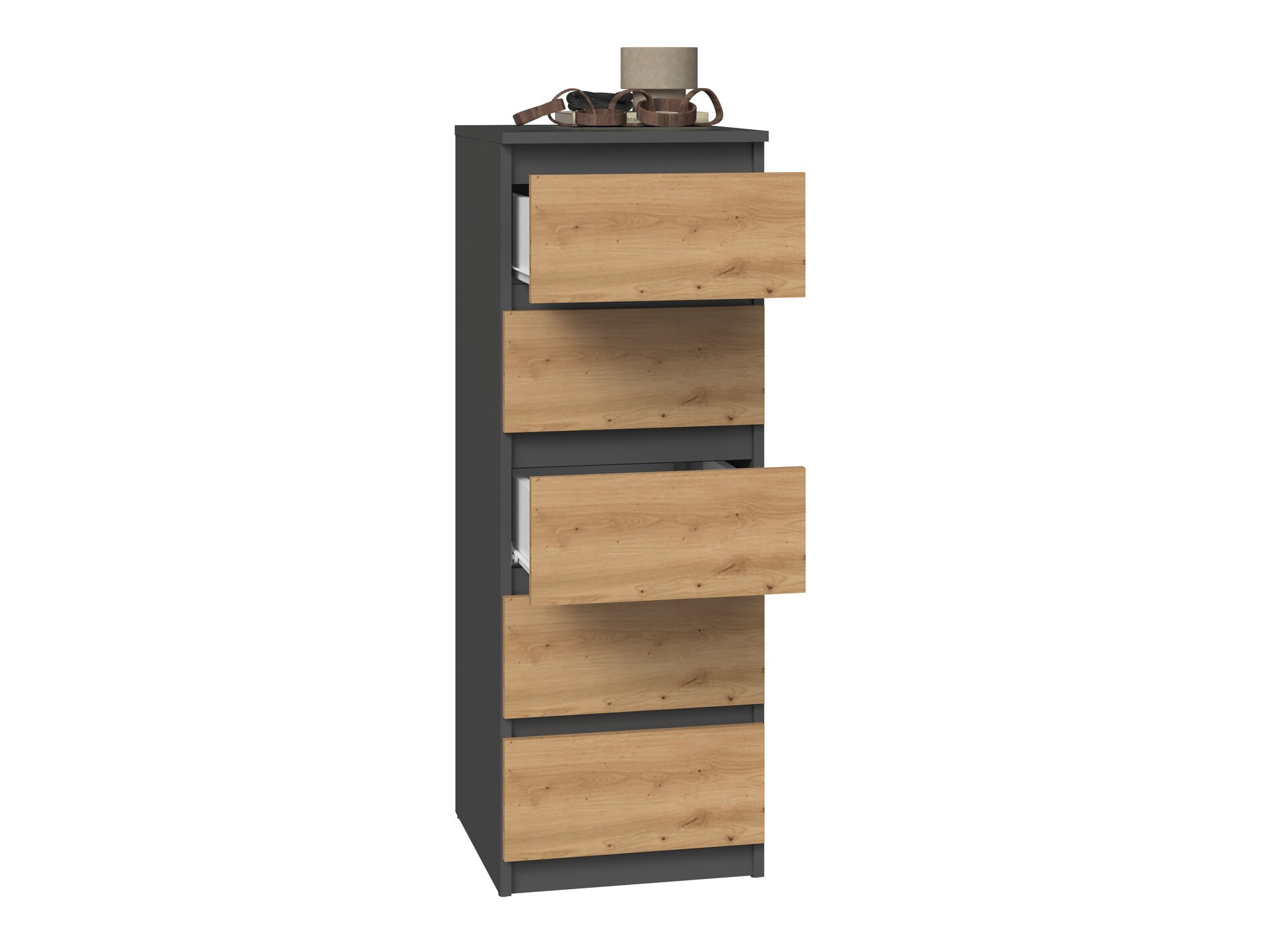 Chest of drawers Elbvelu 121 (Anthracite + Artisan oak)