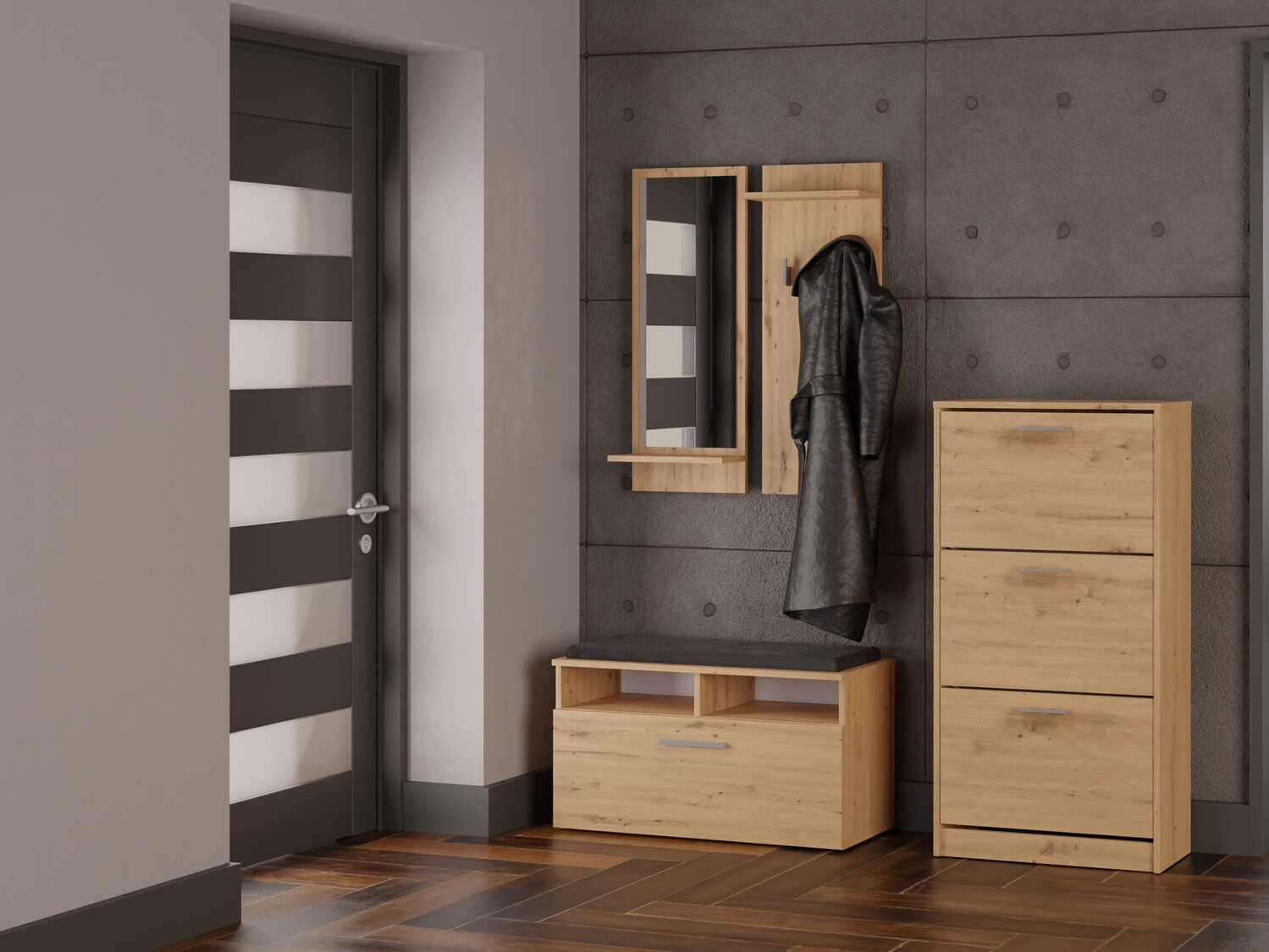 Shoe cabinet Mandeville 224 (Artisan oak)