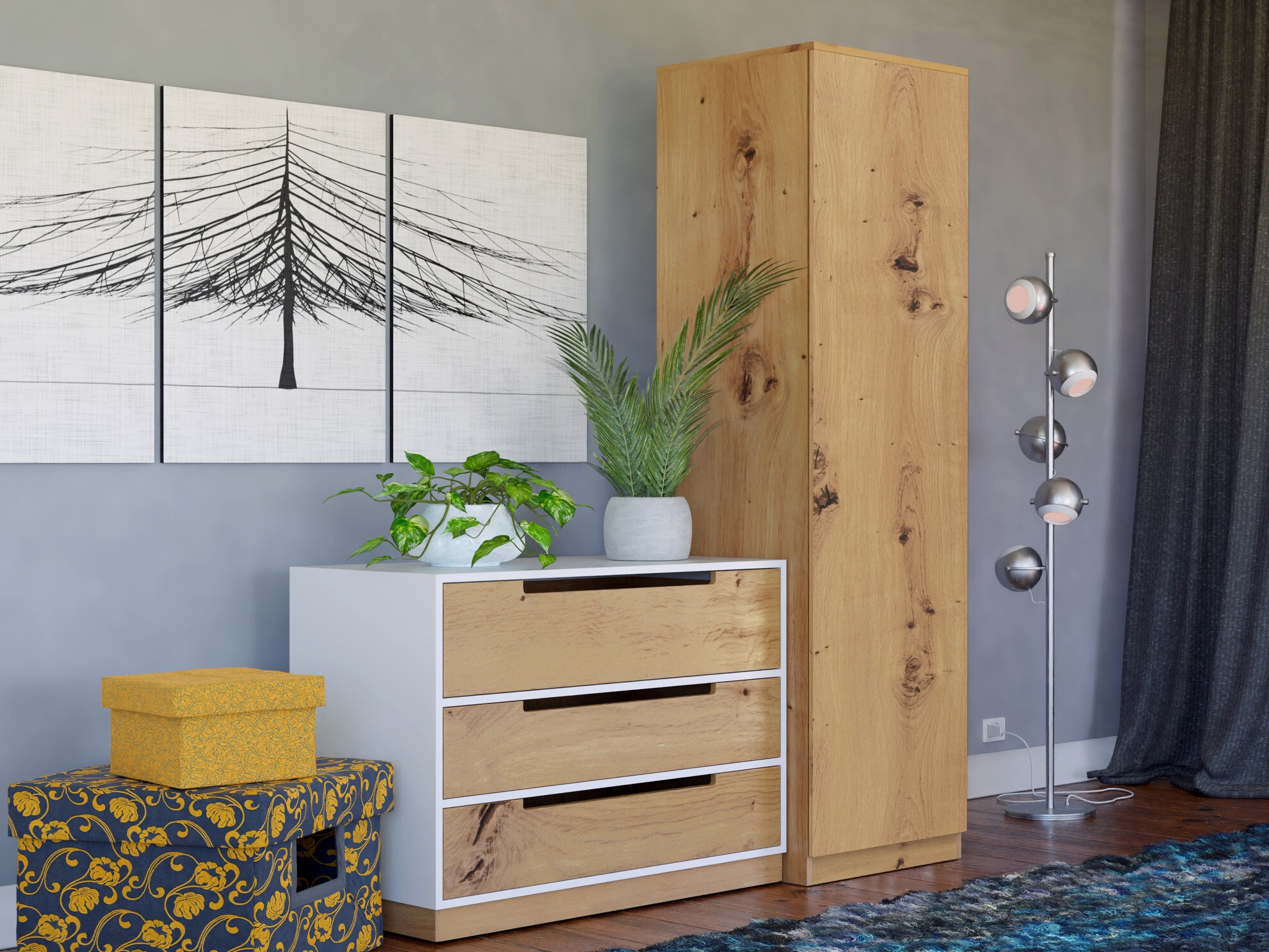 Wardrobe Elbvelu 118 (Artisan oak)