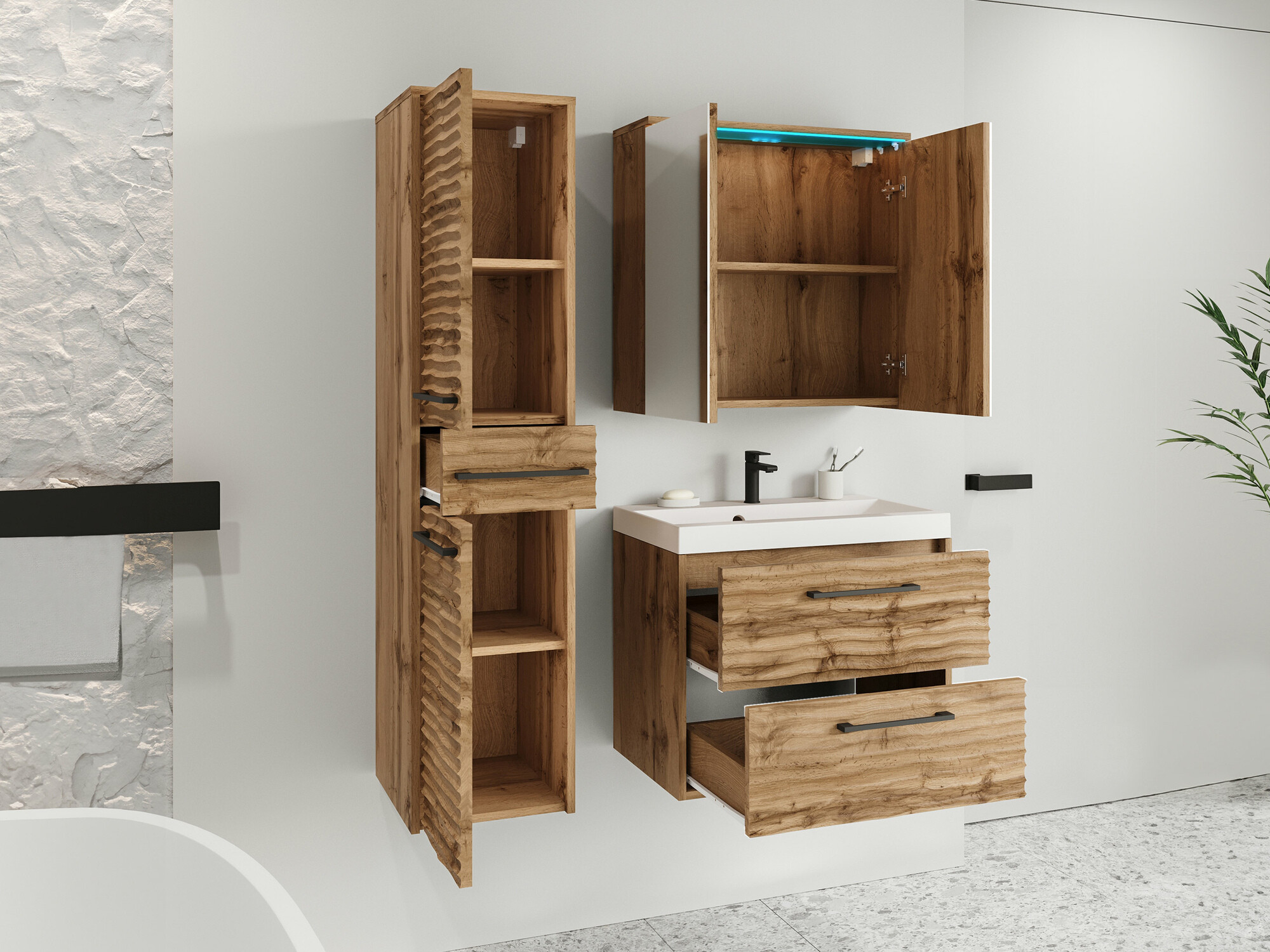 Bathroom set Sarasota 173 (Wotan Oak)