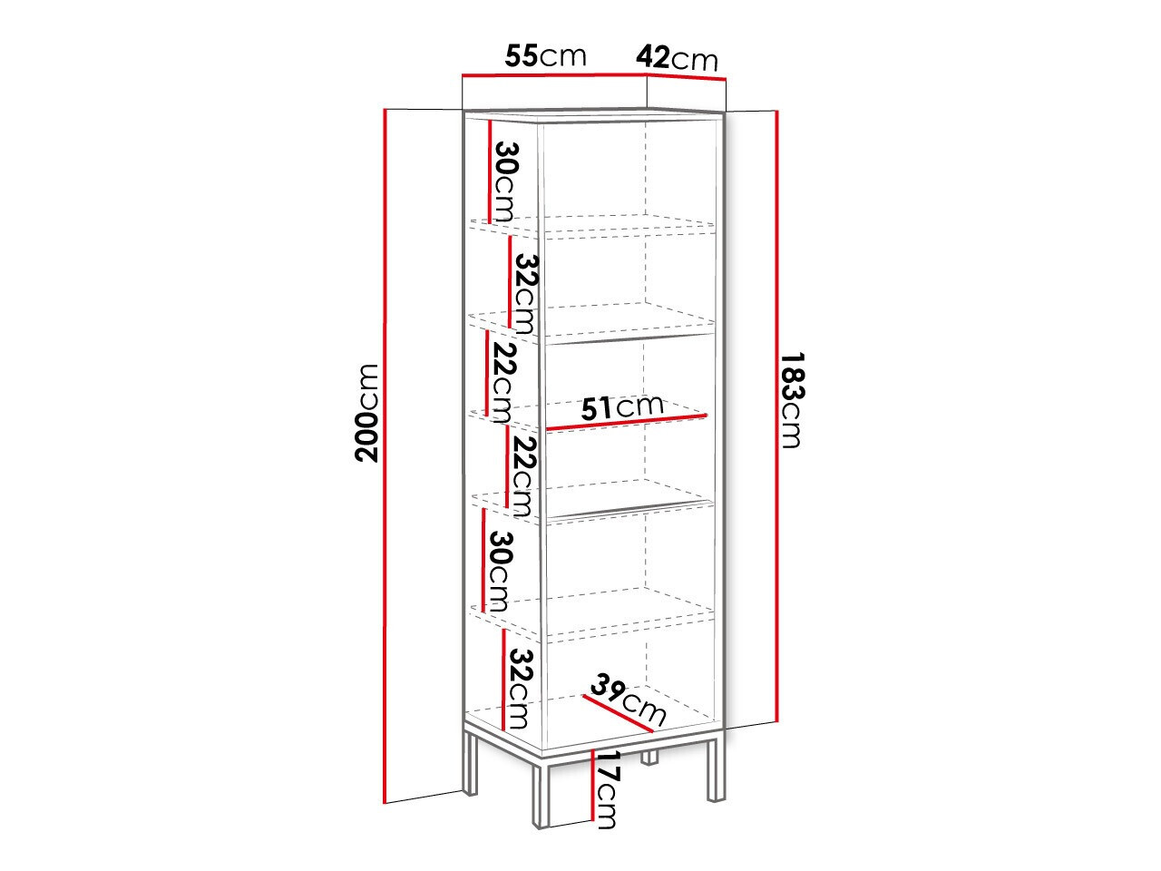 Βιβλιοθήκη Natar (Άσπρο + Γυαλιστερό λευκό)