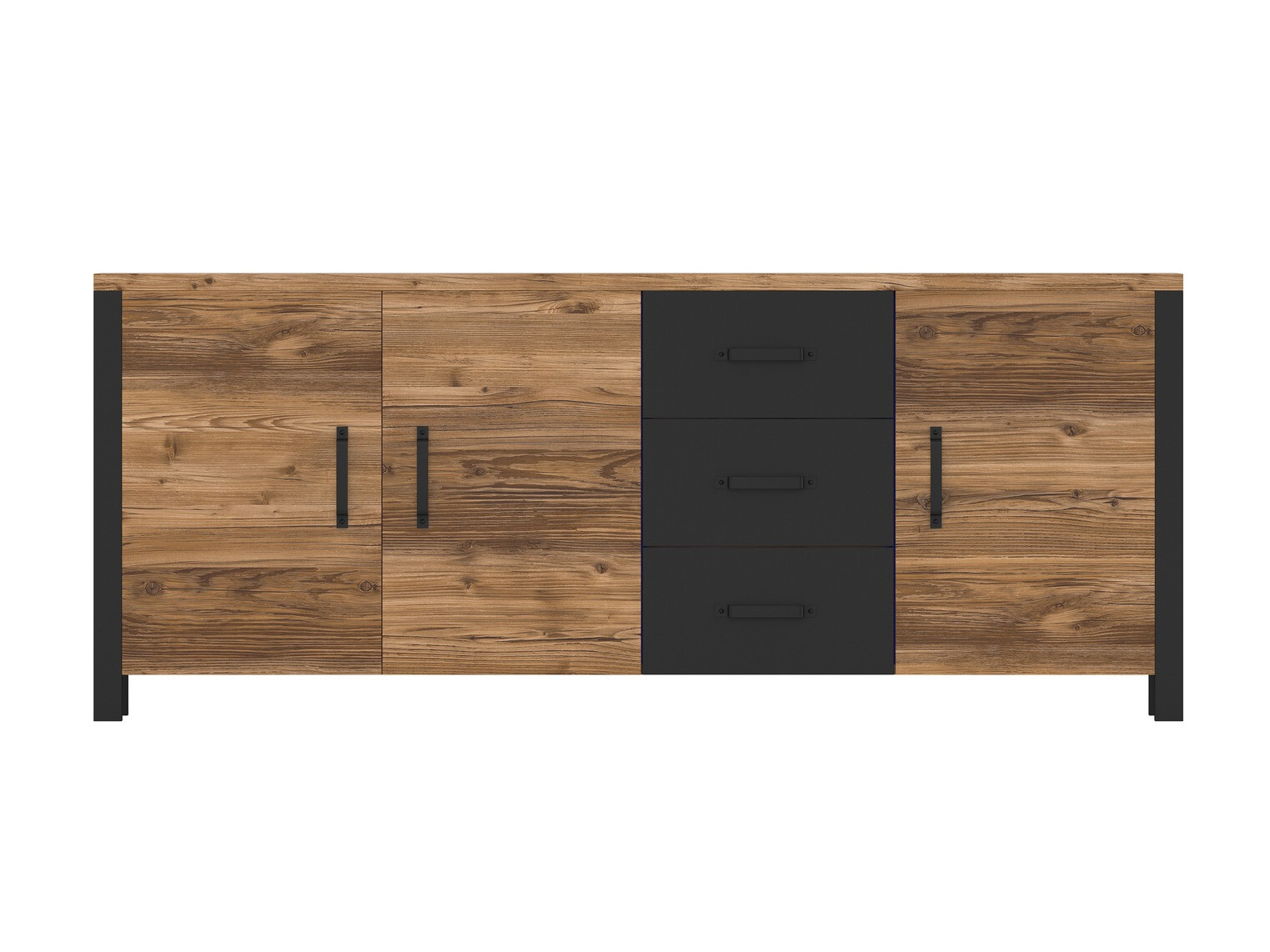 Chest of drawers Tornua 106 (Dark spruce + Matte black)