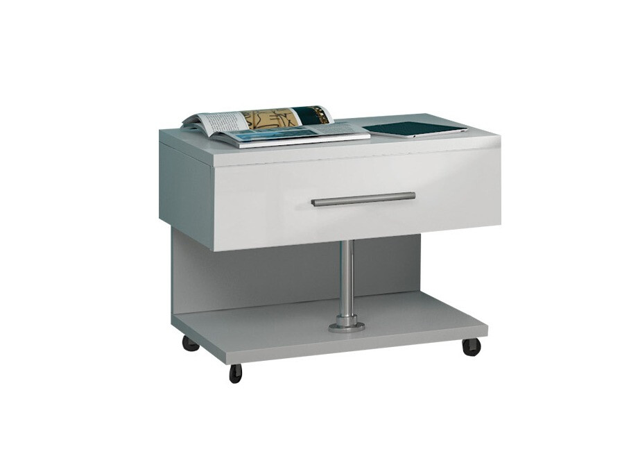 Κομοδίνο Campus (Άσπρο + Γυαλιστερό λευκό)