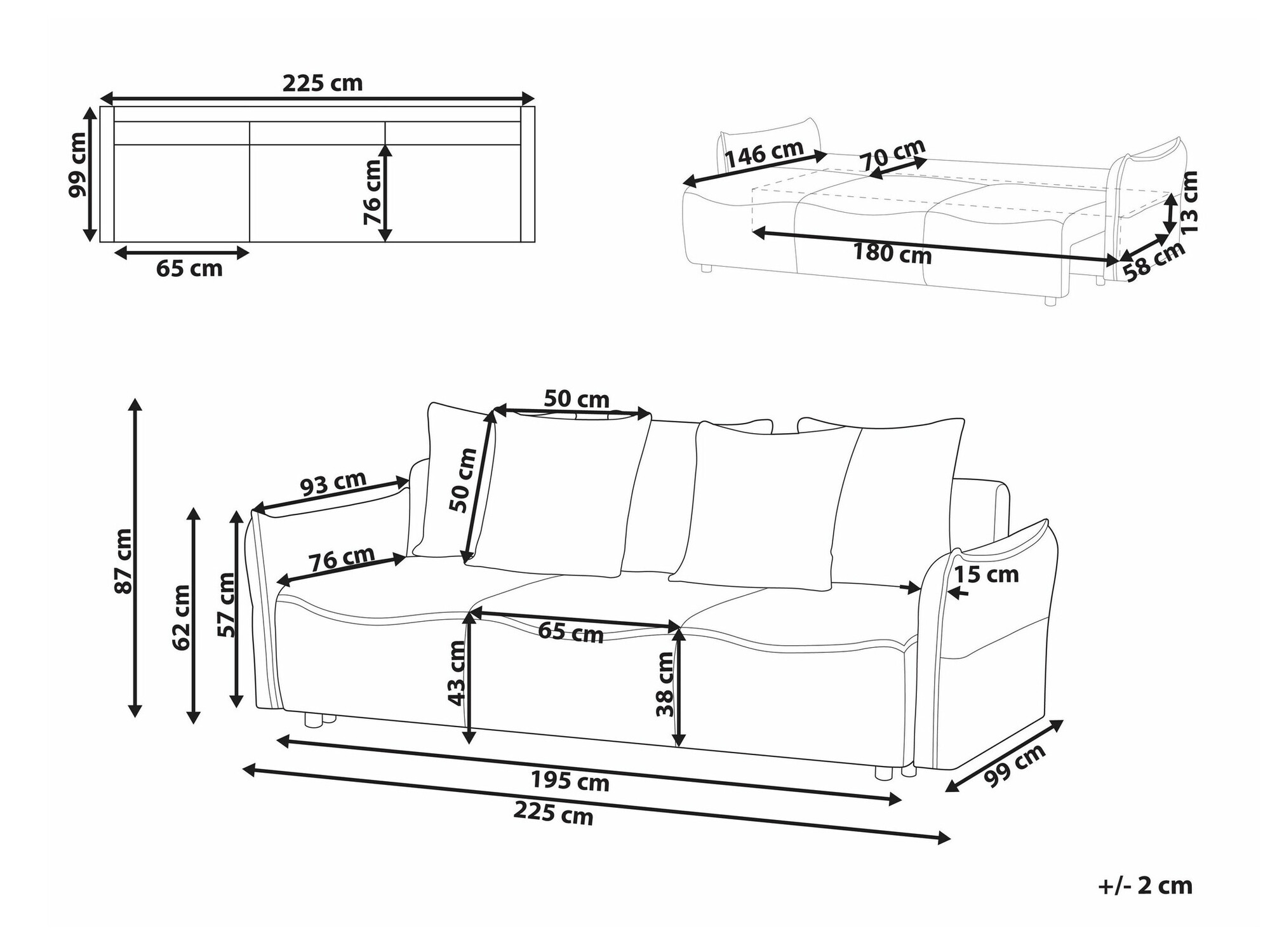 Sofa bed Berwyn 1988 (Cream)