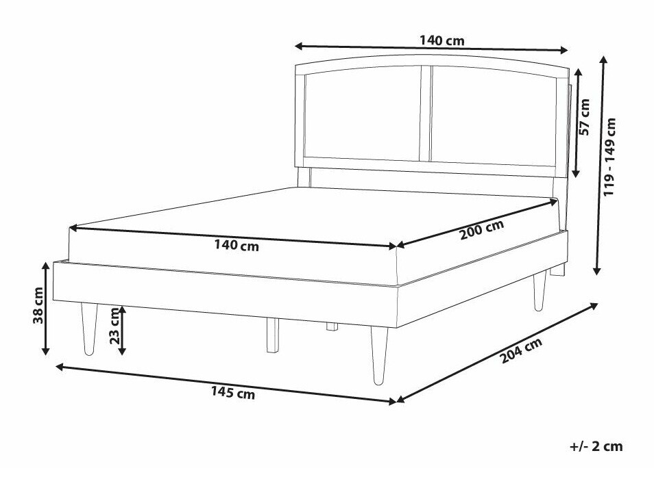 Κρεβάτι Berwyn 1990 (Ανοιχτό χρώμα ξύλου)