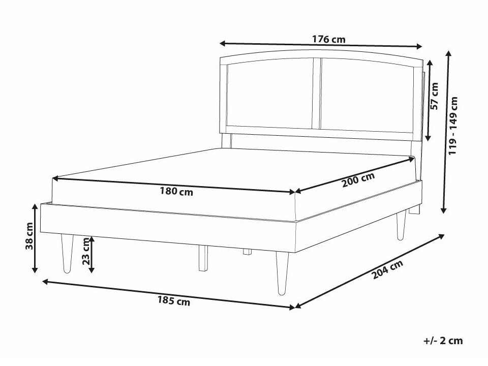 Κρεβάτι Berwyn 1990 (Ανοιχτό χρώμα ξύλου)