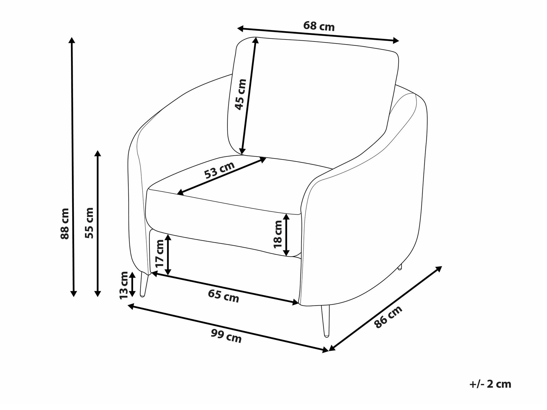Πολυθρόνα Berwyn 1407 (Μπεζ)