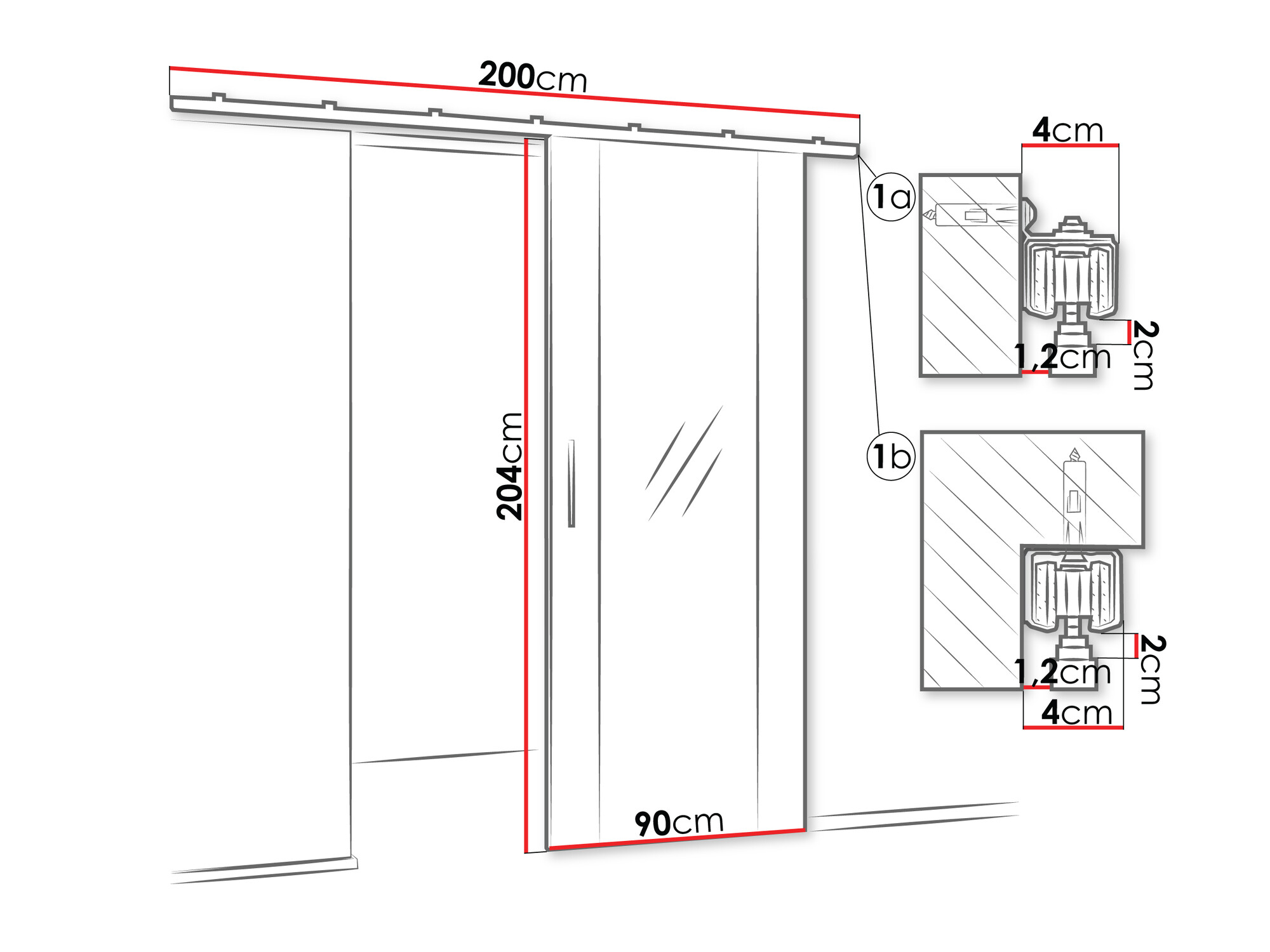 Sliding door Hartford 490 (White)