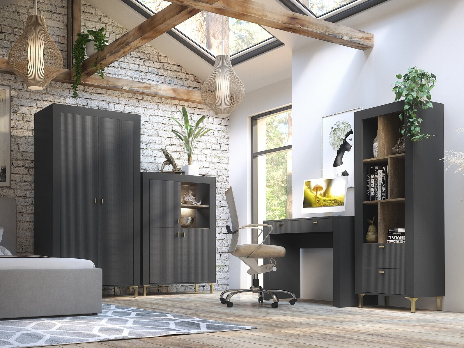 Bookcase Mormavu 102 (Matte black)