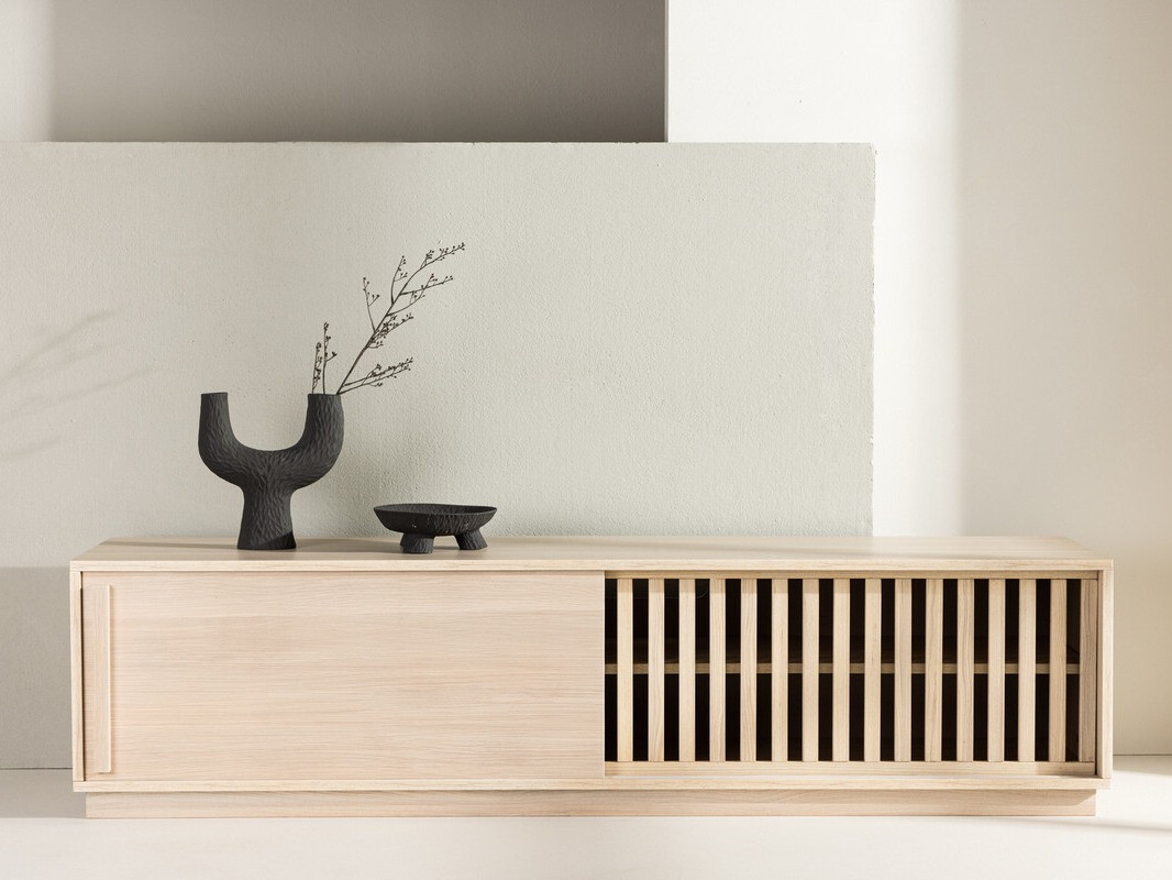 Έπιπλο τηλεόρασης Dallas 4413 (Ανοιχτό χρώμα ξύλου)