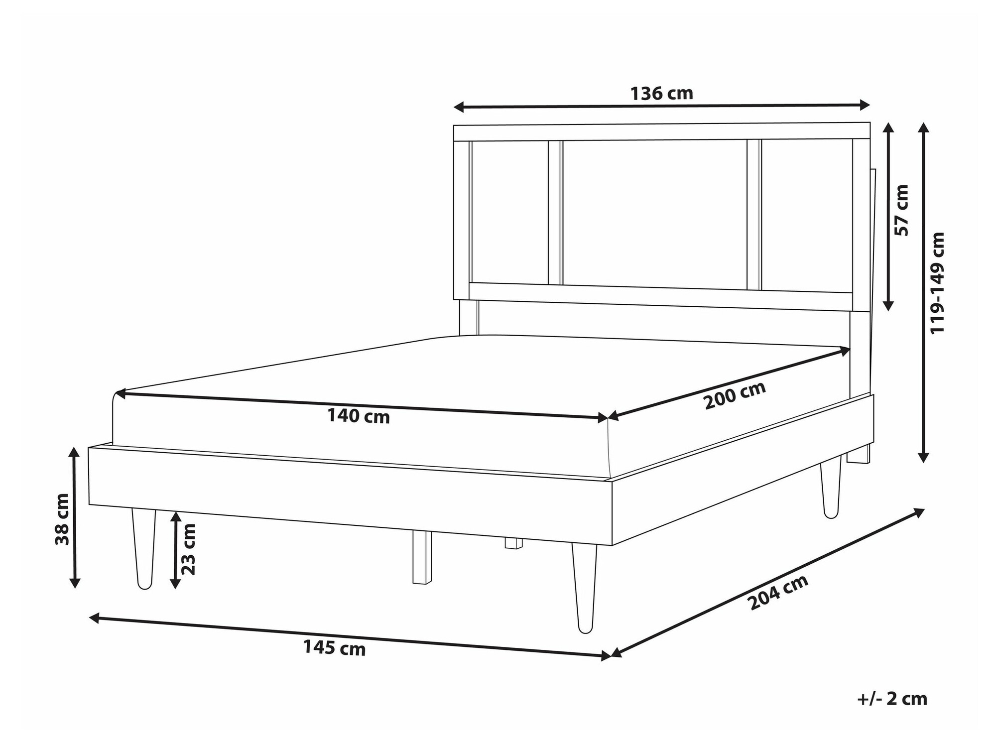Κρεβάτι Berwyn 1991 (Ανοιχτό χρώμα ξύλου)