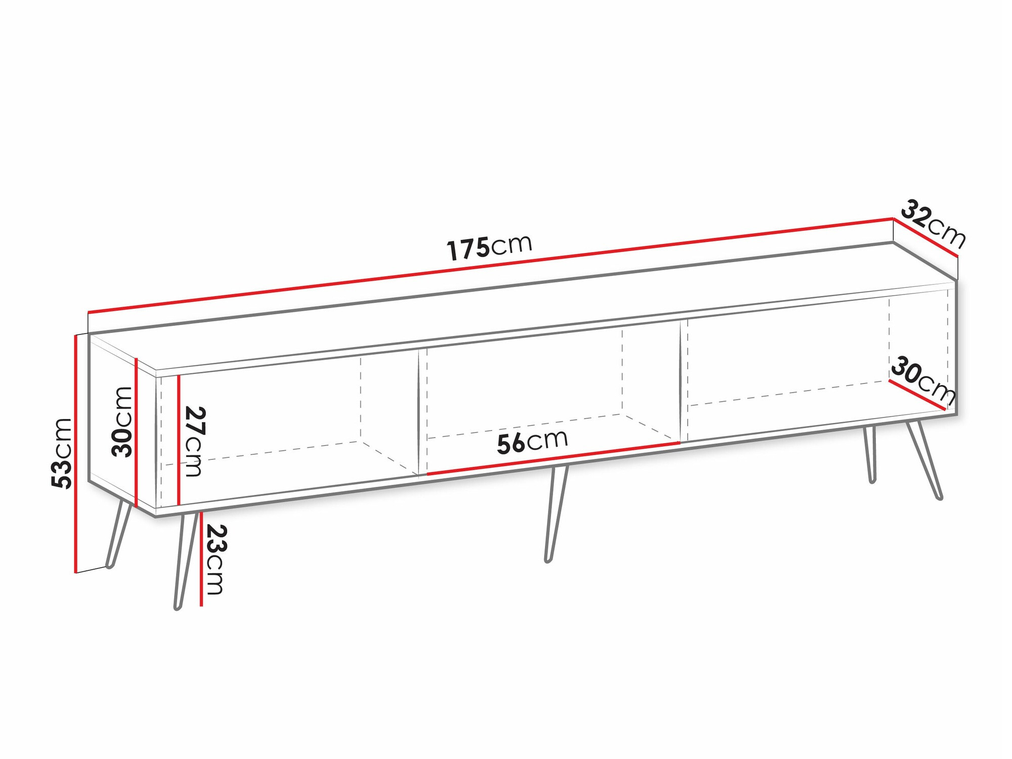 Έπιπλο τηλεόρασης Princal II (Μαύρο)