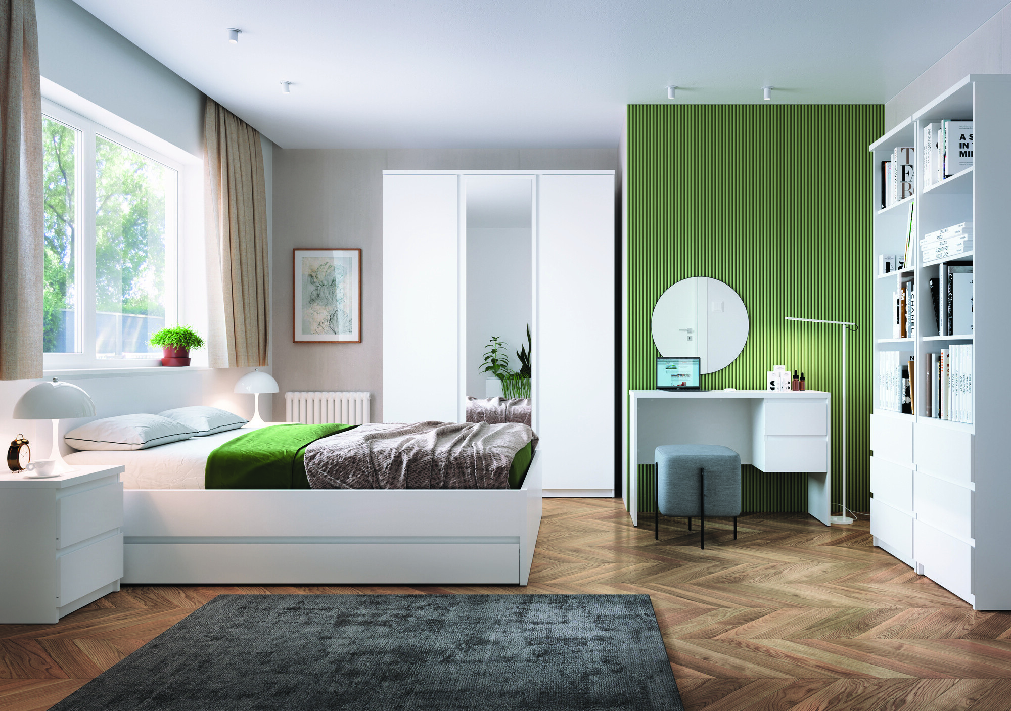 Κρεβάτι Merfere 107 (Άσπρο)