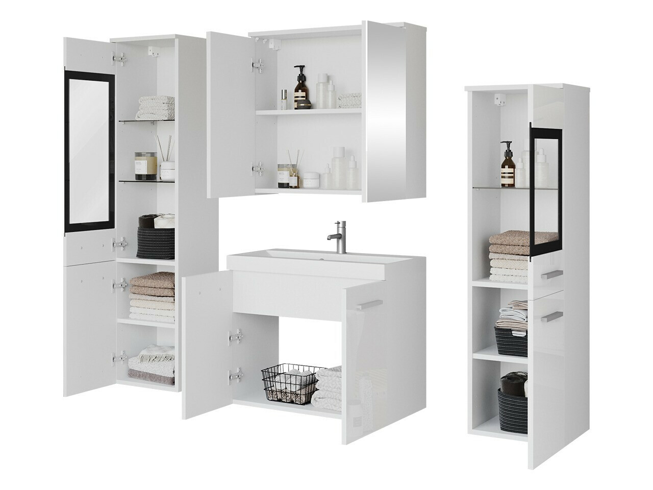 Σετ μπάνιου Scientia III (Γυαλιστερό λευκό + Άσπρο)