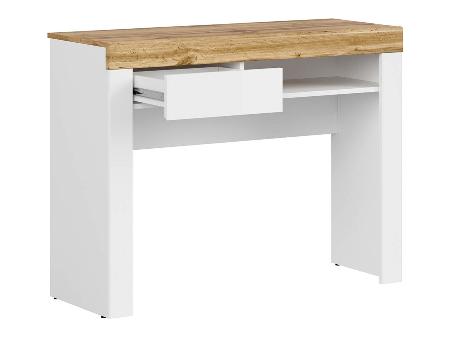 Desk Sonsoru 131 (White + Glossy white + Wotan Oak)