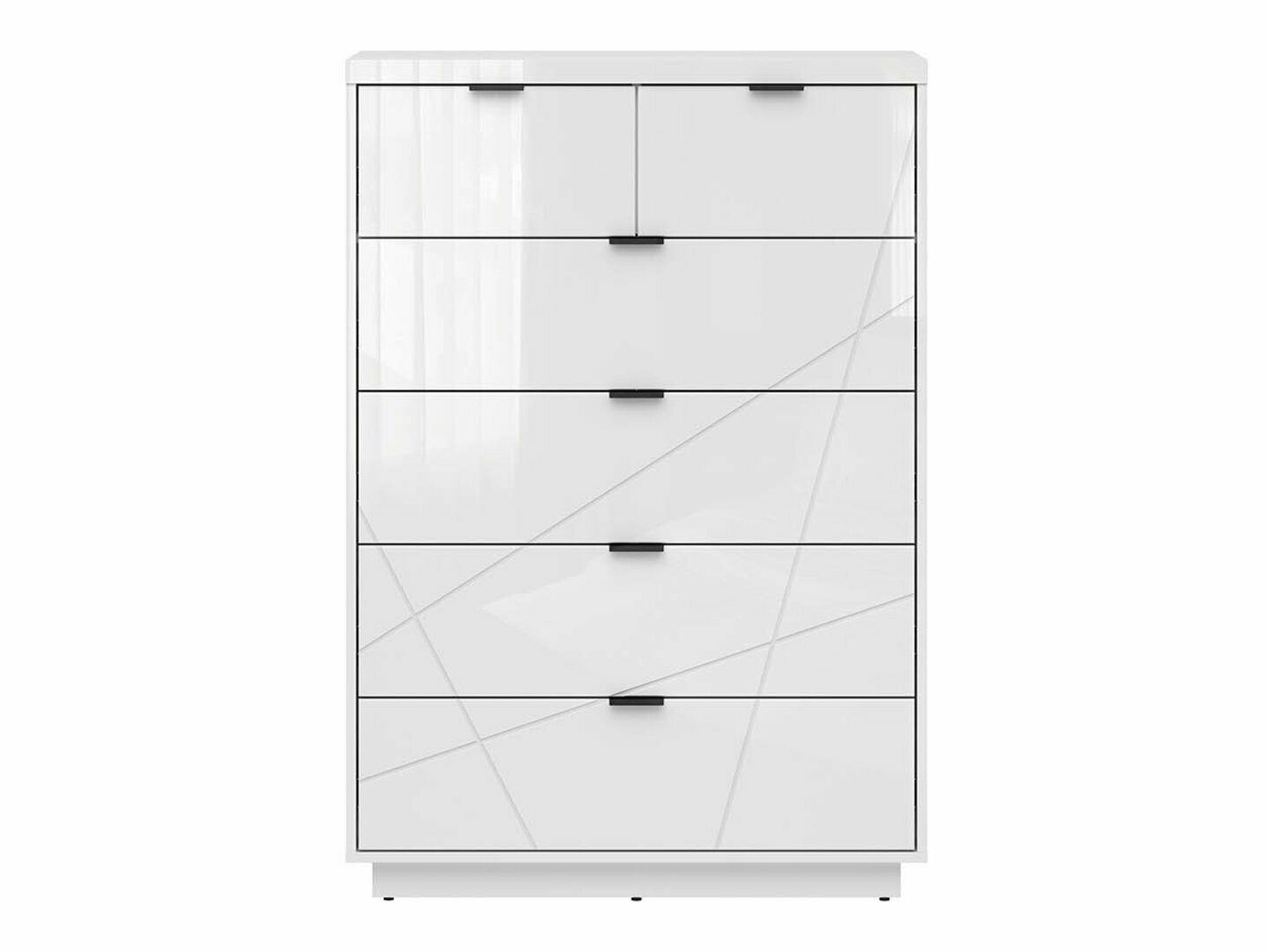 Chest of drawers Fivale 119 (Glossy white + White)