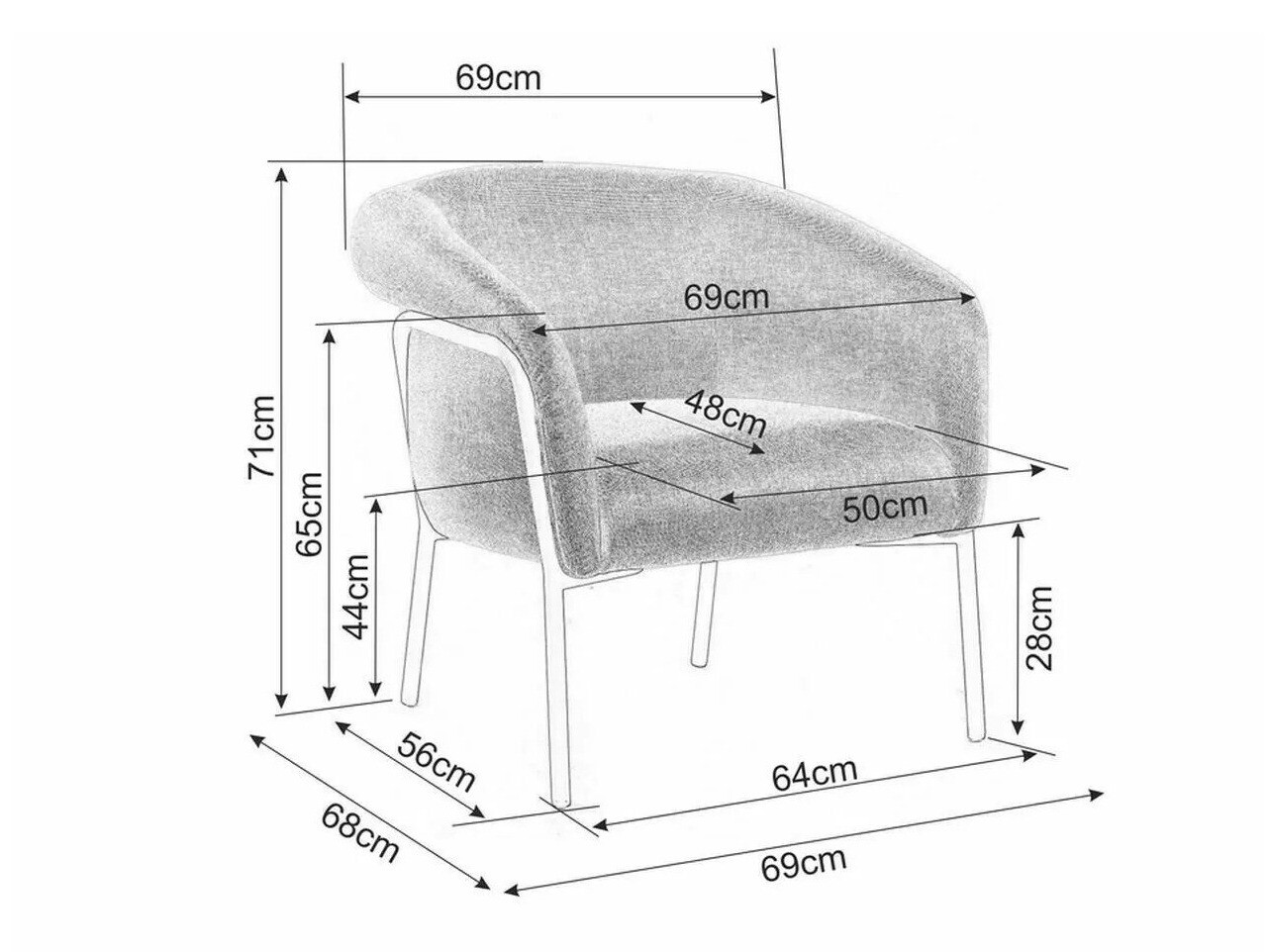 Πολυθρόνα Detroit 102 (Κίτρινο)