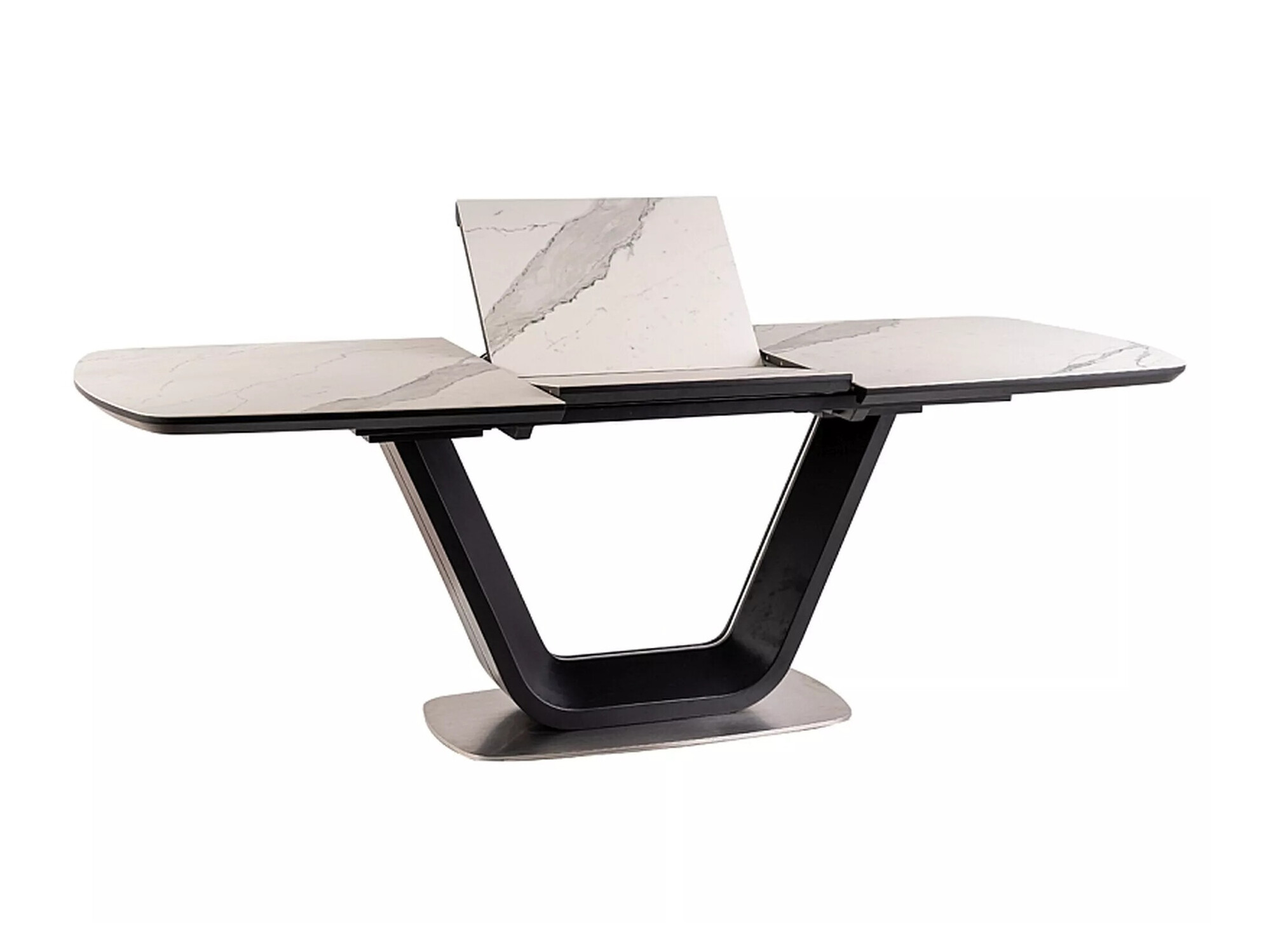 Table Detroit 116 (White marble + Black)