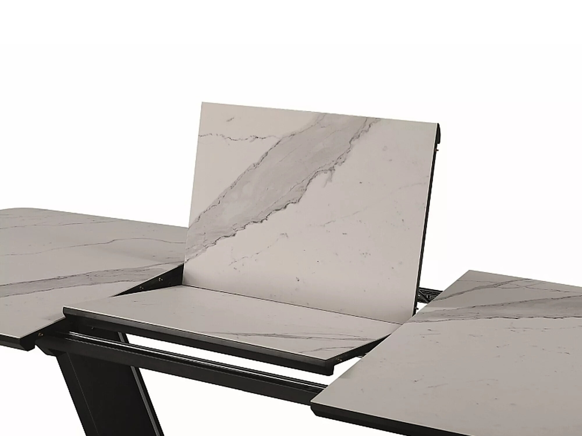 Table Detroit 116 (White marble + Black)
