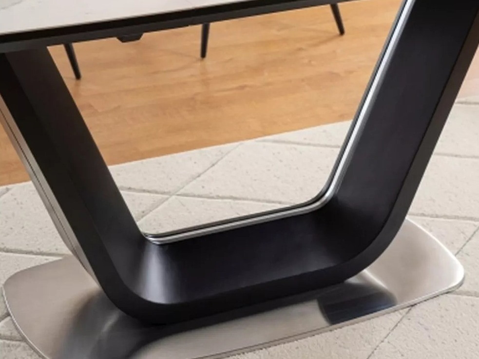 Table Detroit 116 (White marble + Black)