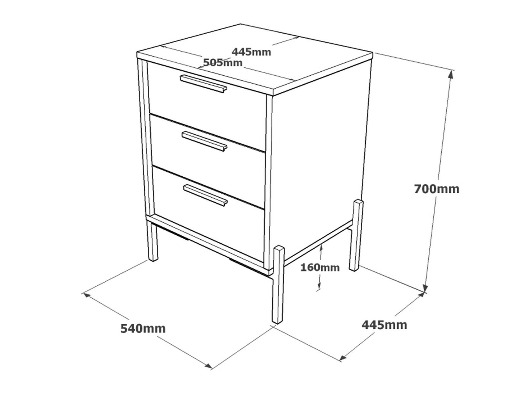 Under-desk pedestal Kailua 2095