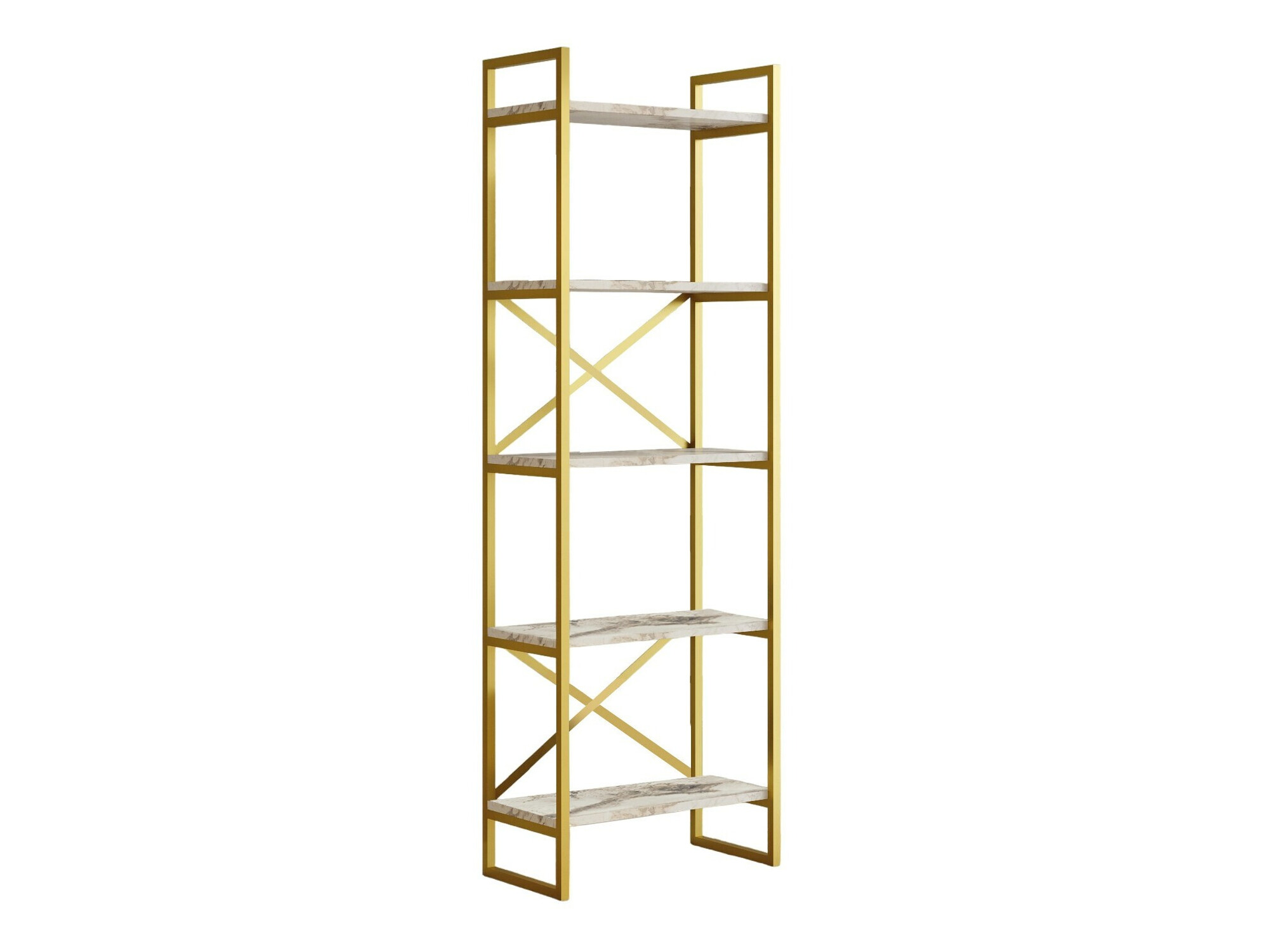 Bookcase Kailua 2088 (White marble + Golden)