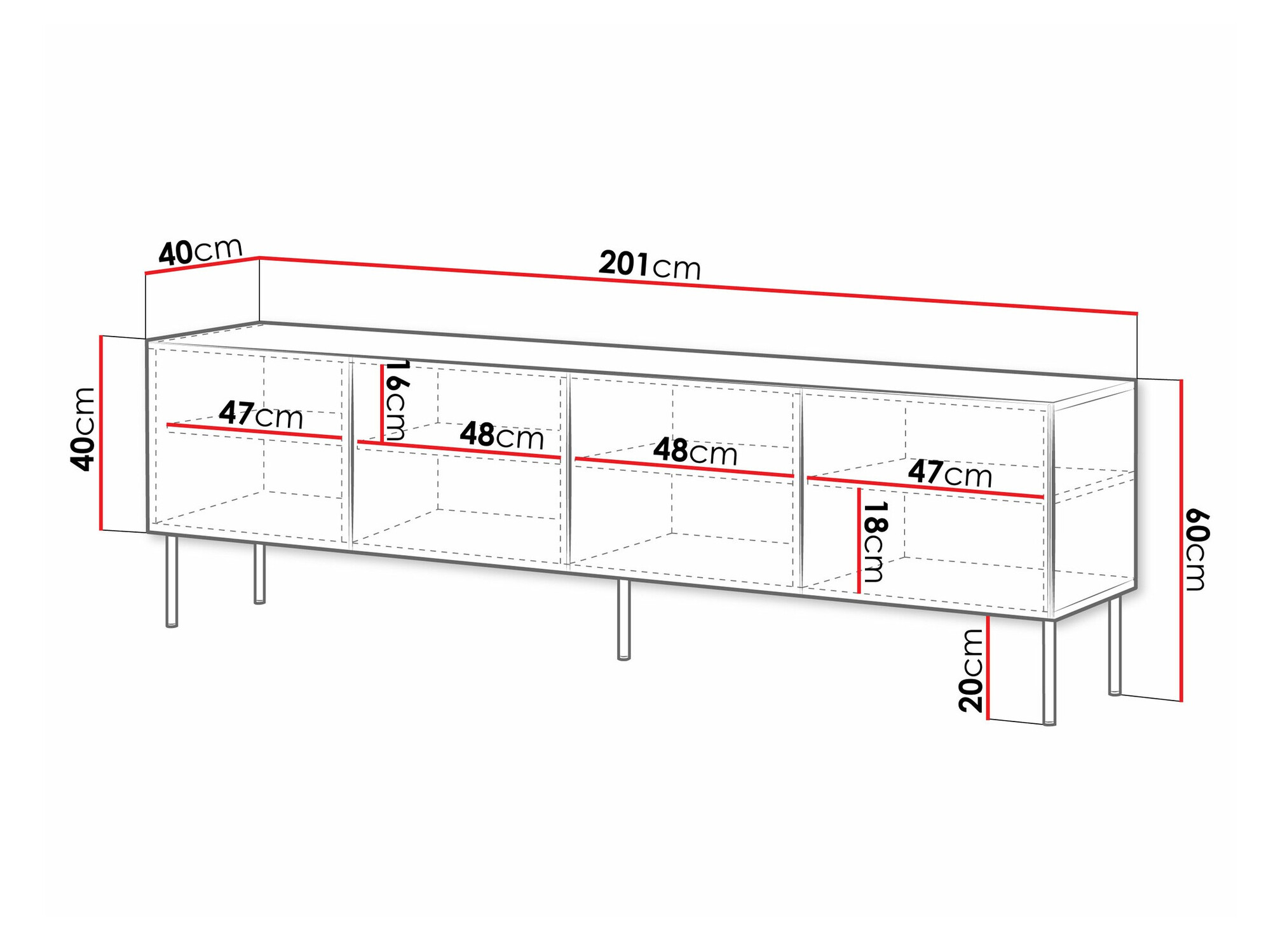 Έπιπλο τηλεόρασης Celra I (Άσπρο)