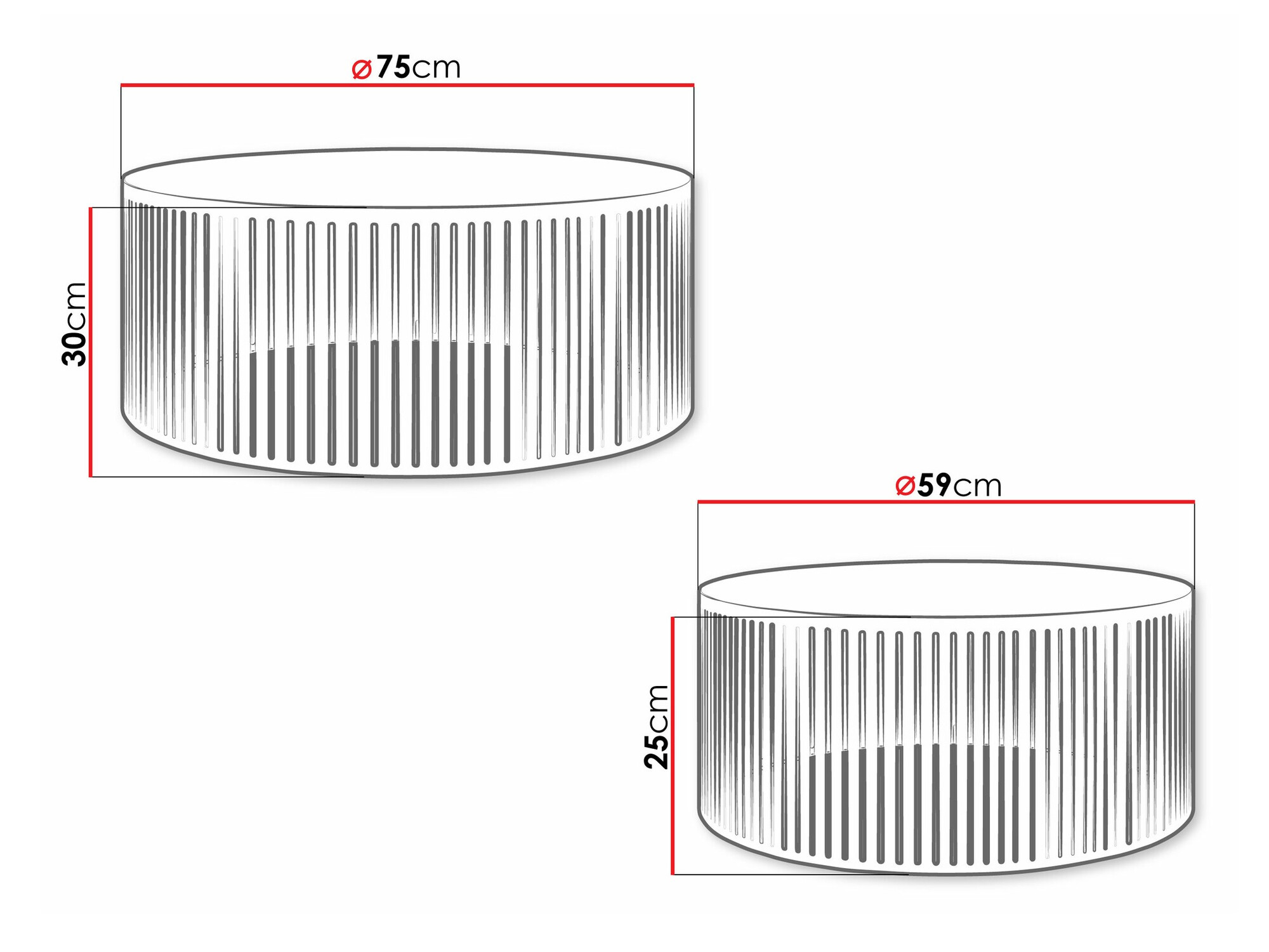 Σετ τραπεζιών σαλονιού Prunis (Άσπρο)