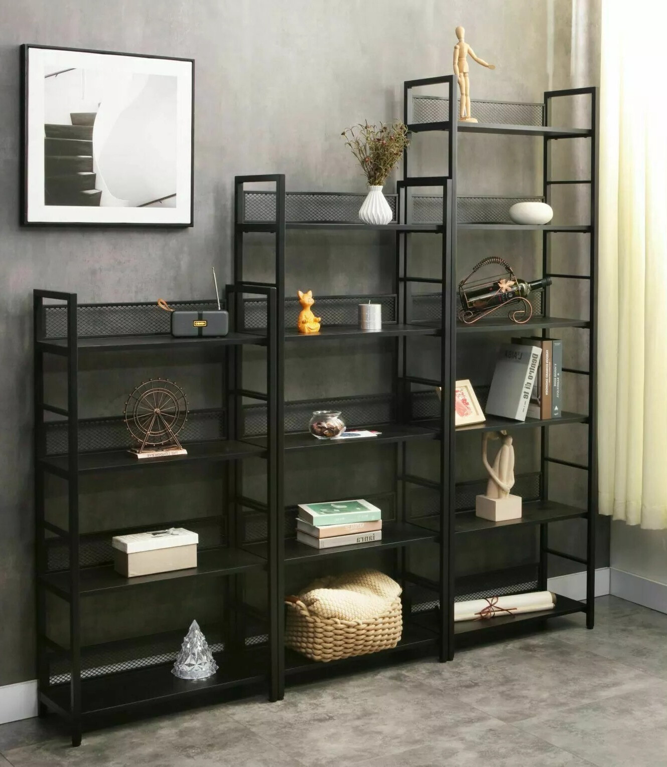 Bookcase Detroit 186 (Black)