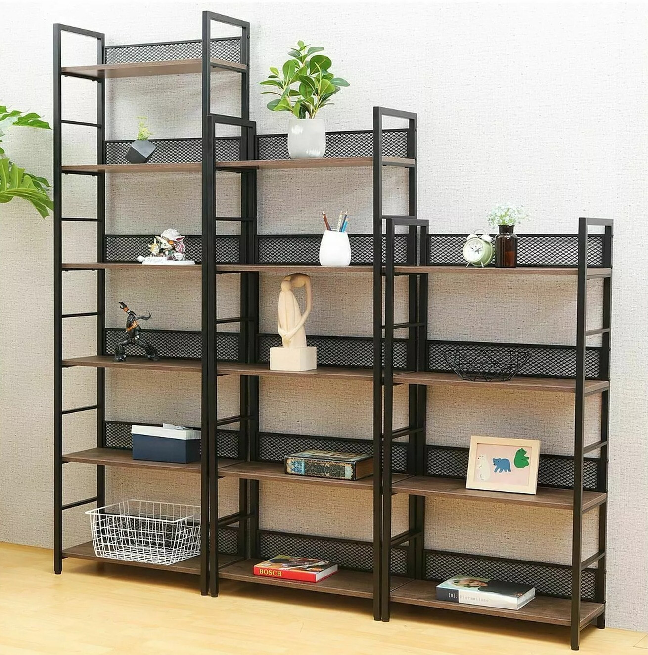 Bookcase Detroit 189 (Black + Oak)