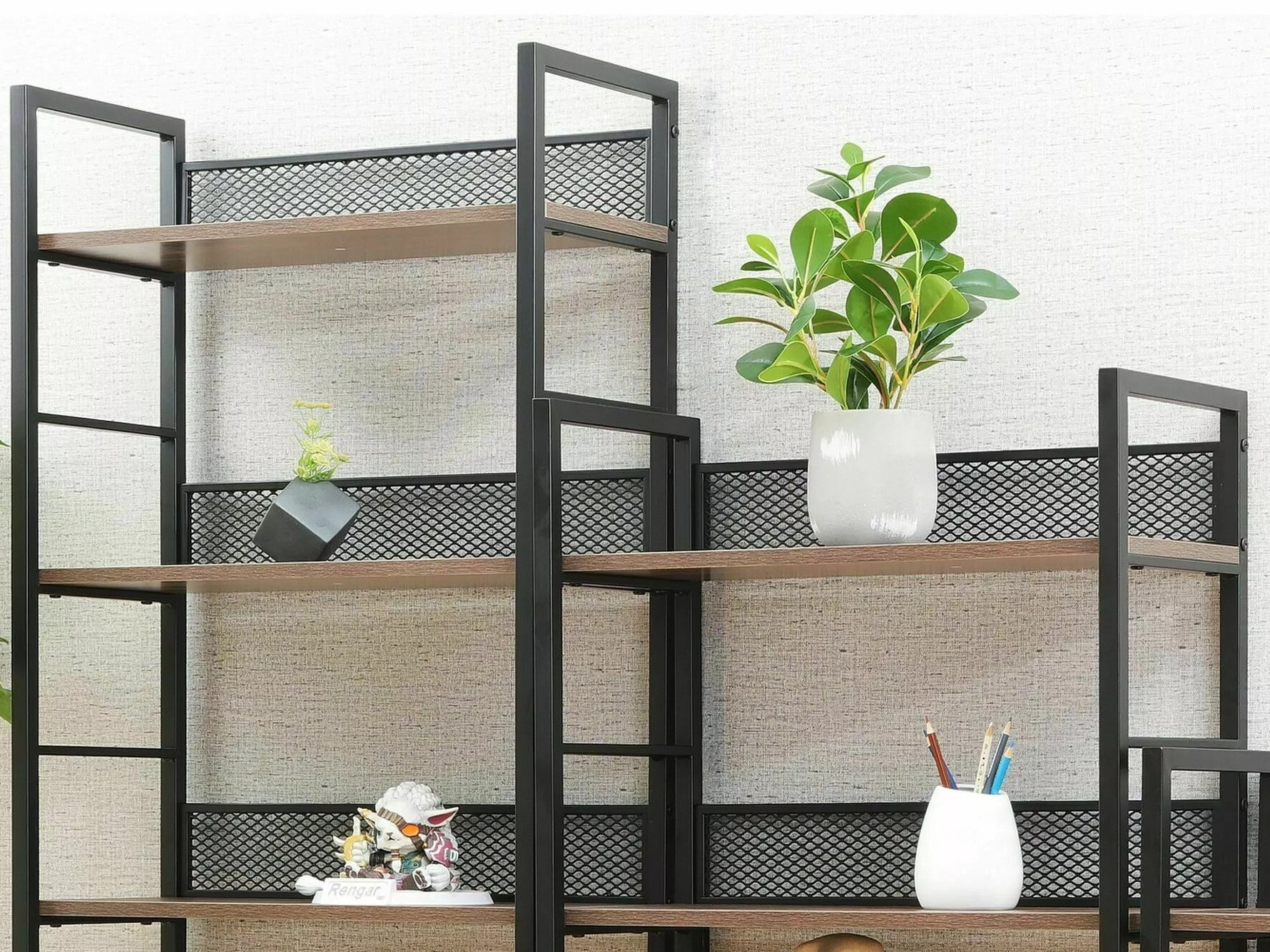 Bookcase Detroit 189 (Black + Oak)