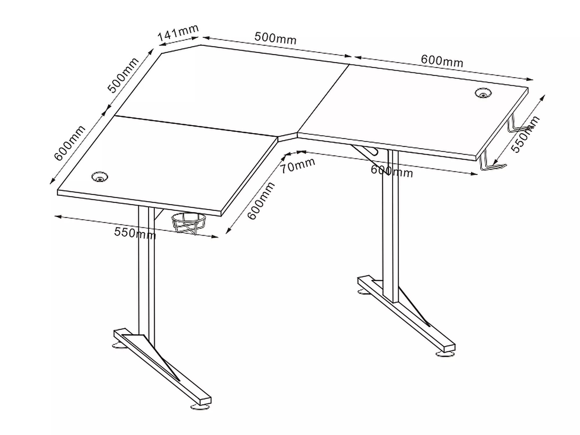 Γωνιακό γραφείο Detroit 215
