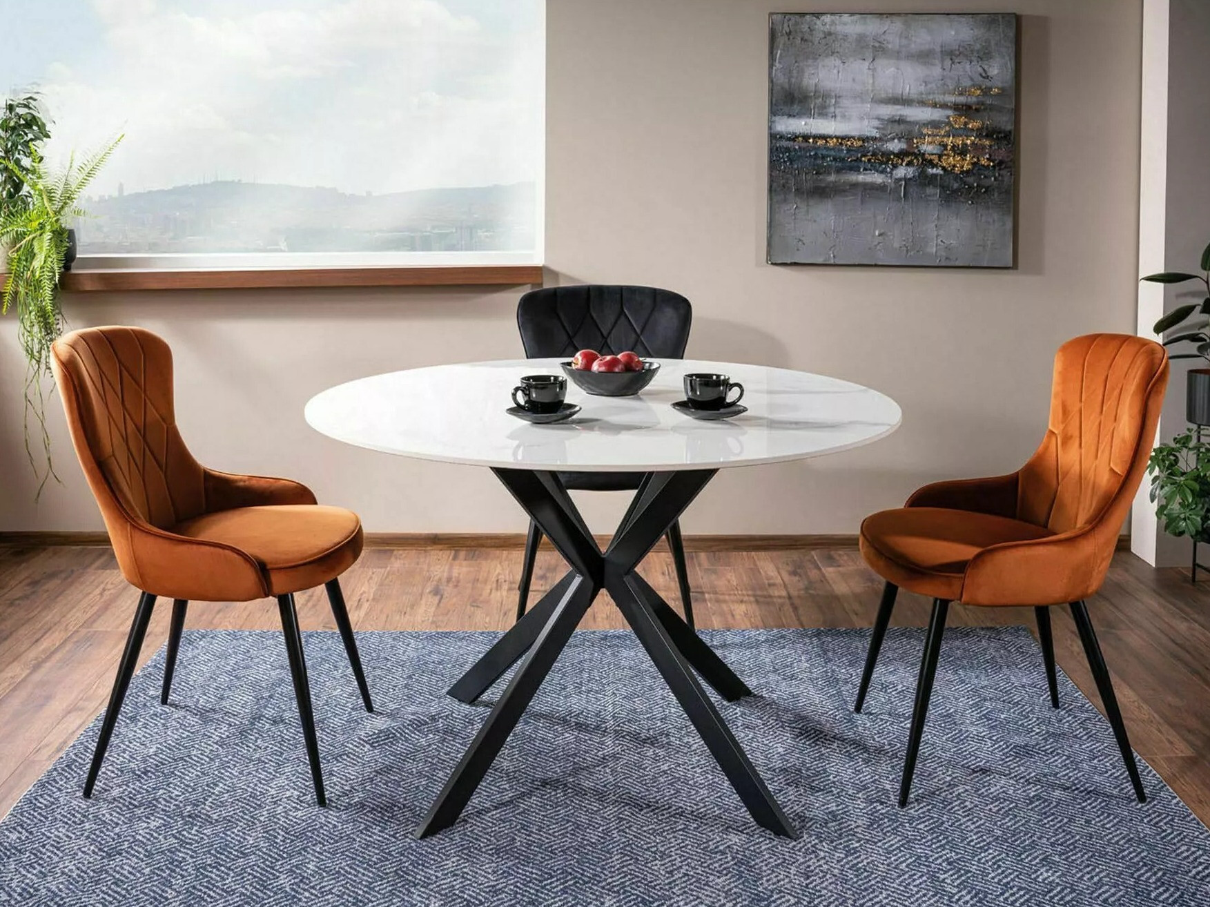 Table Detroit 256 (White marble)