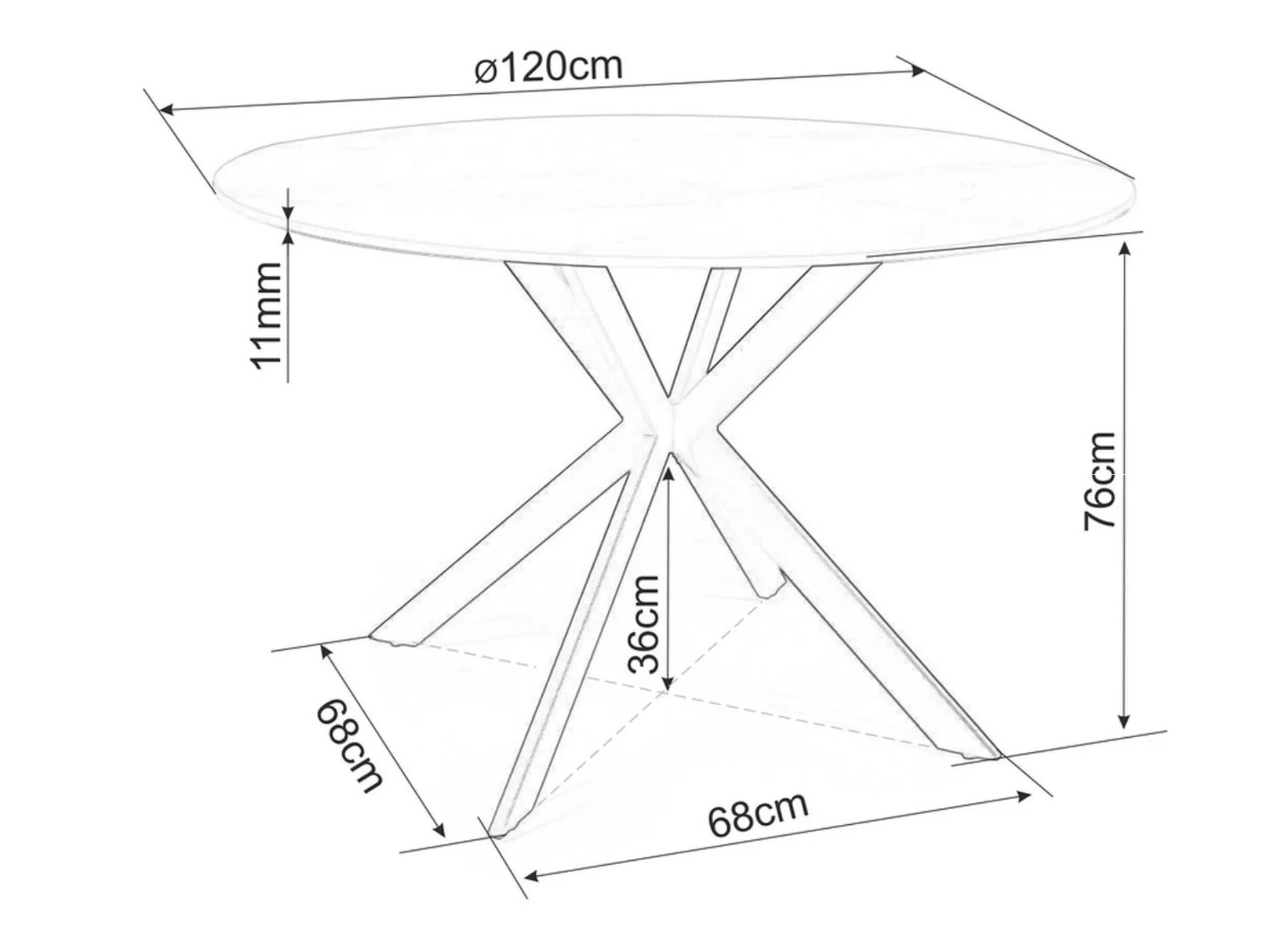 Table Detroit 256 (White marble)