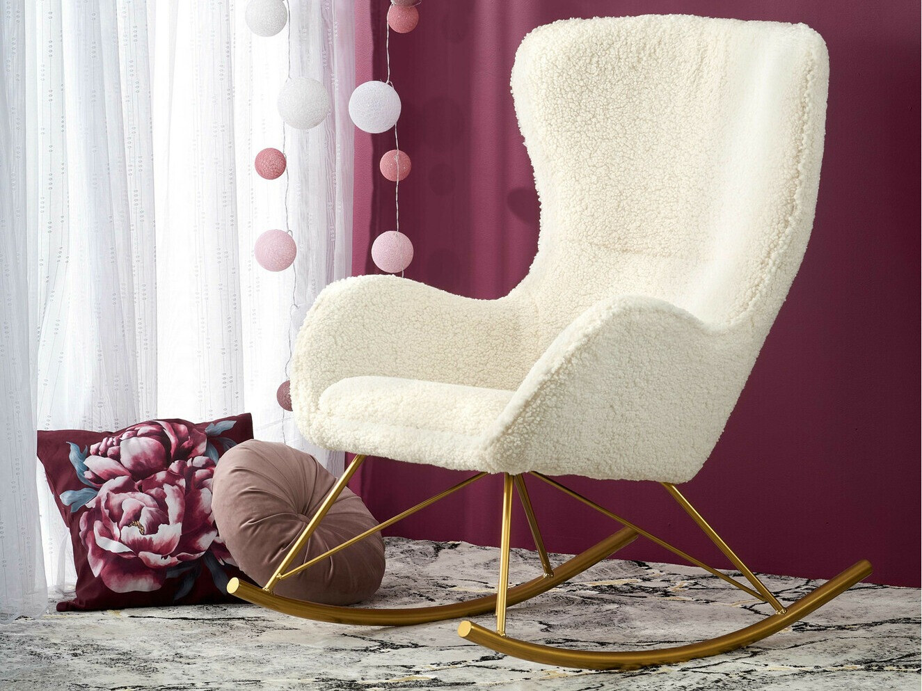 Κουνιστή καρέκλα Houston 1326 (Κρεμ)