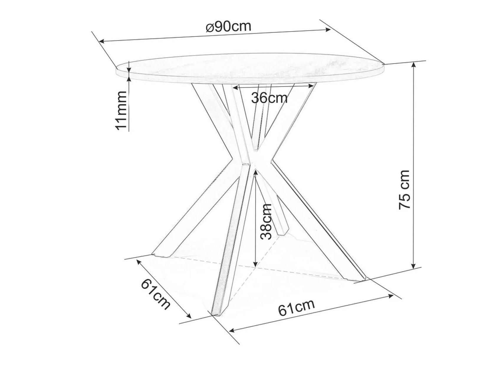 Table Detroit 271 (White marble)