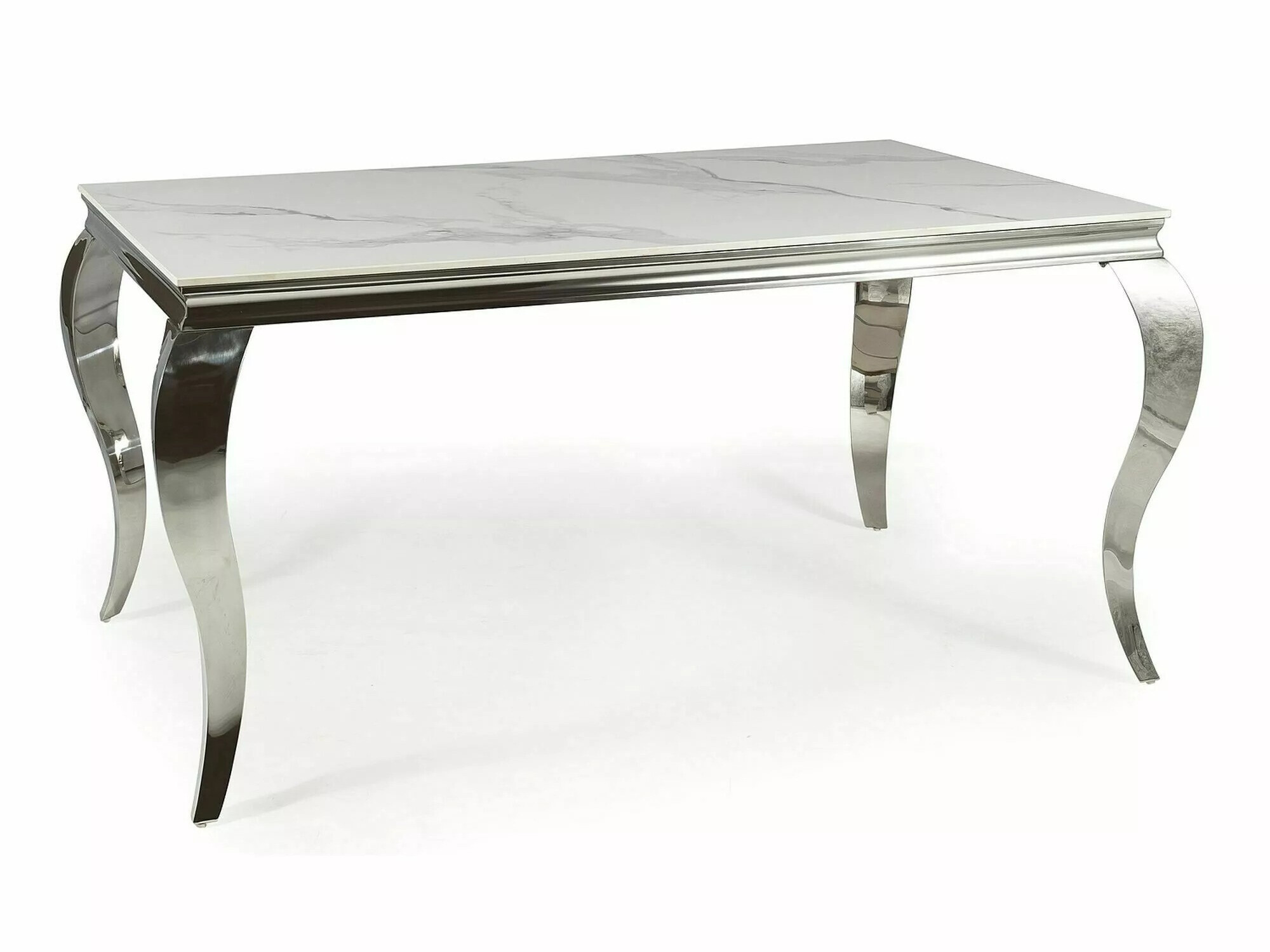 Table Detroit 323 (Silver + White marble)